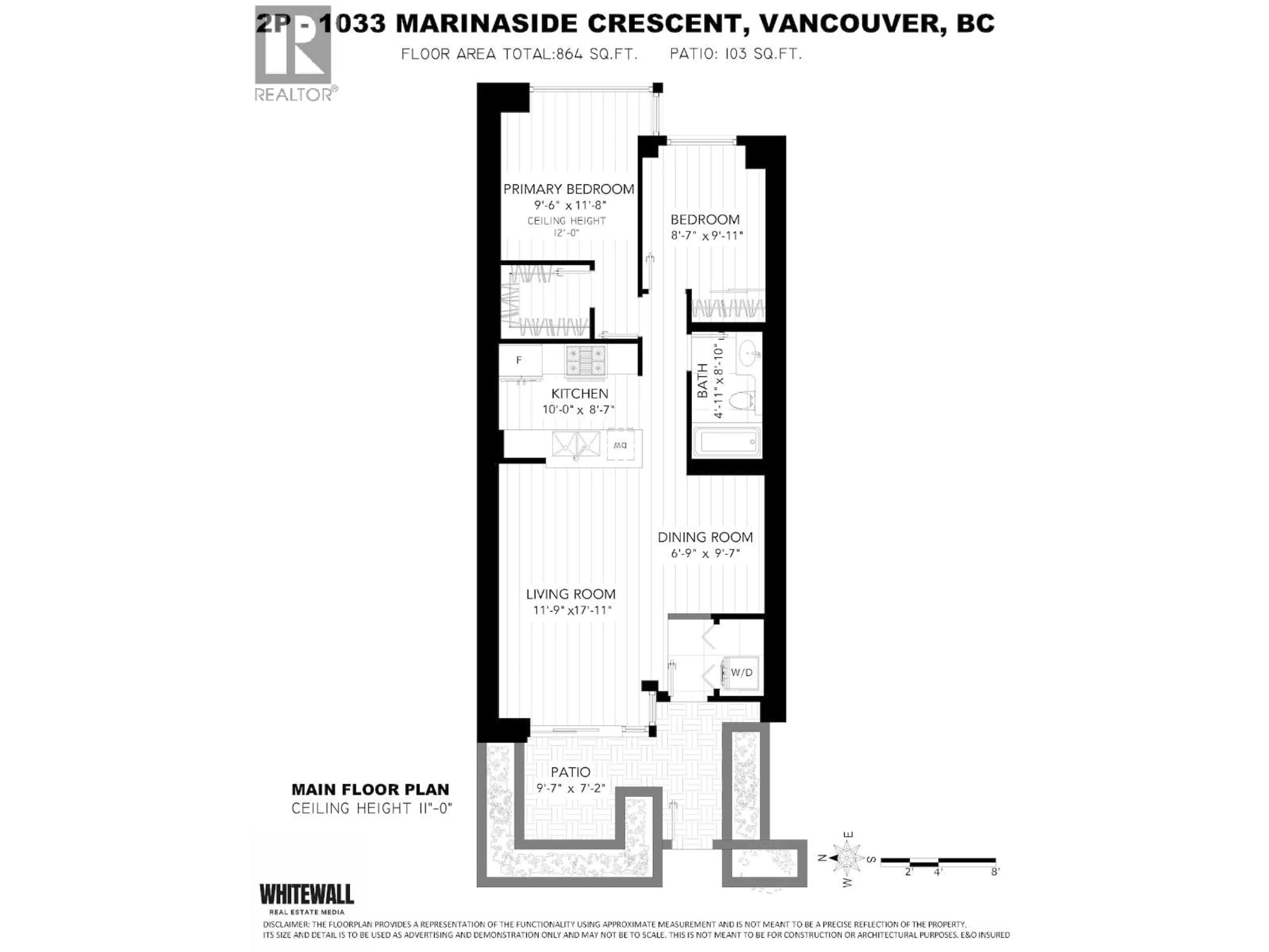 Floor plan for 2P - 1033 MARINASIDE CRESCENT, Vancouver British Columbia V6Z3A3