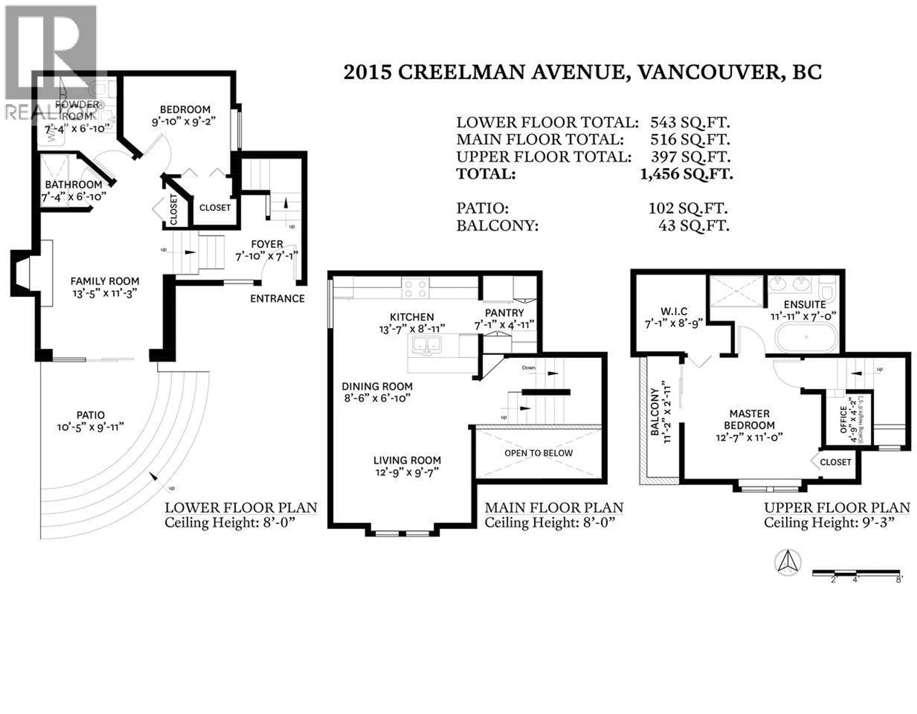Floor plan for 2015 CREELMAN AVENUE, Vancouver British Columbia V6J1C2