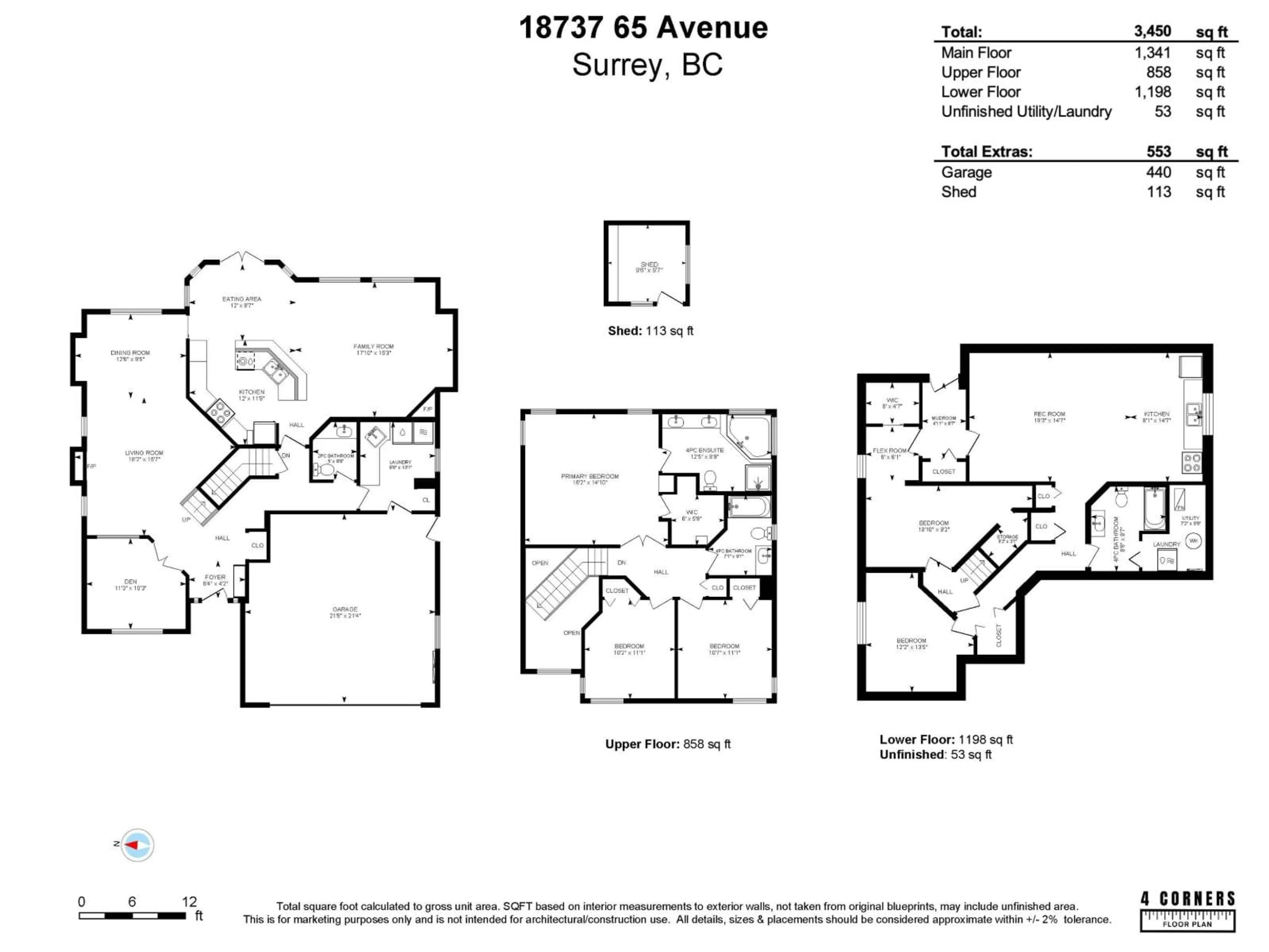 Floor plan for 18737 65 AVENUE, Surrey British Columbia V3S8V2