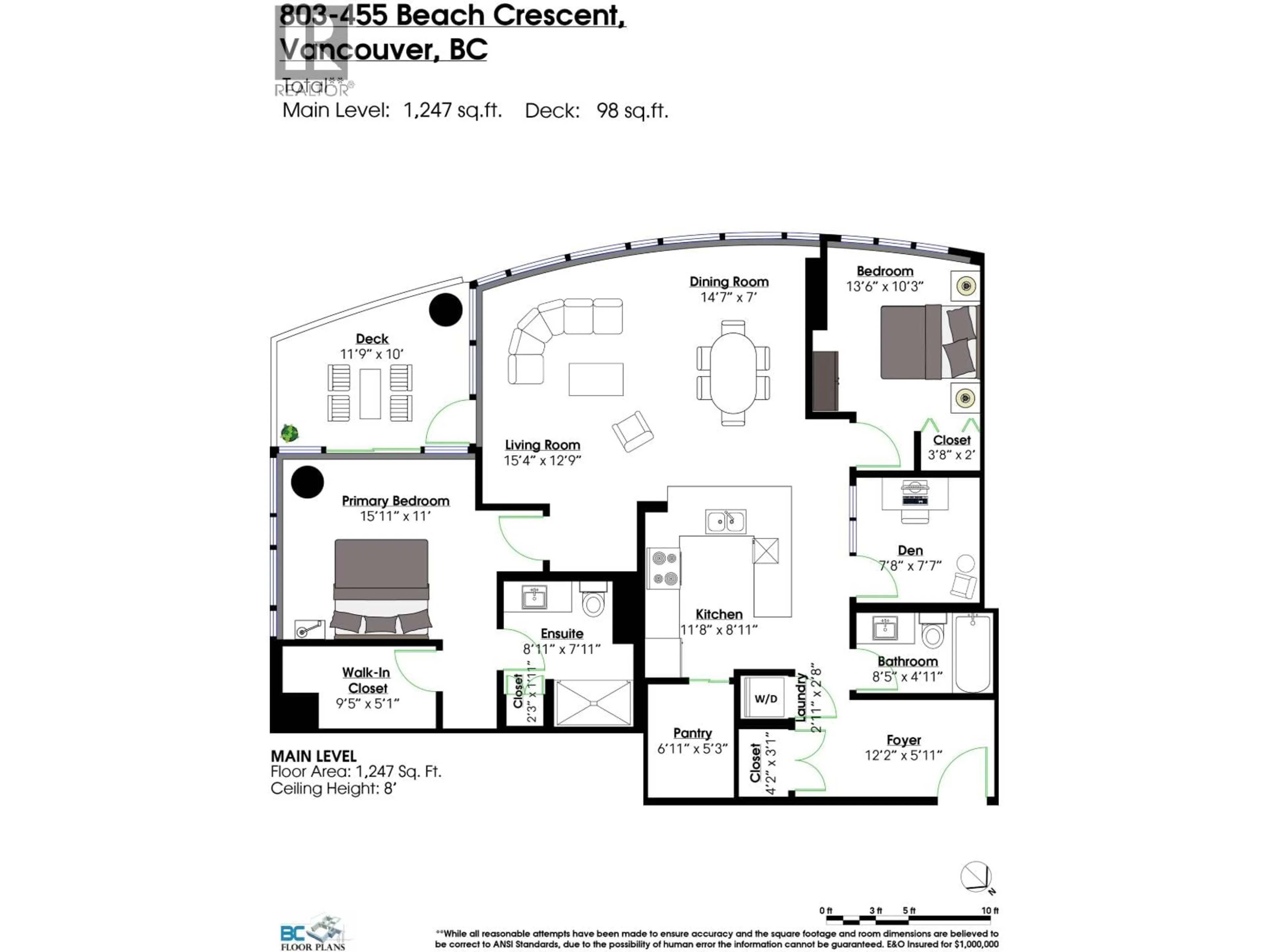 Floor plan for 803 - 455 BEACH CRESCENT, Vancouver British Columbia V6Z3E5