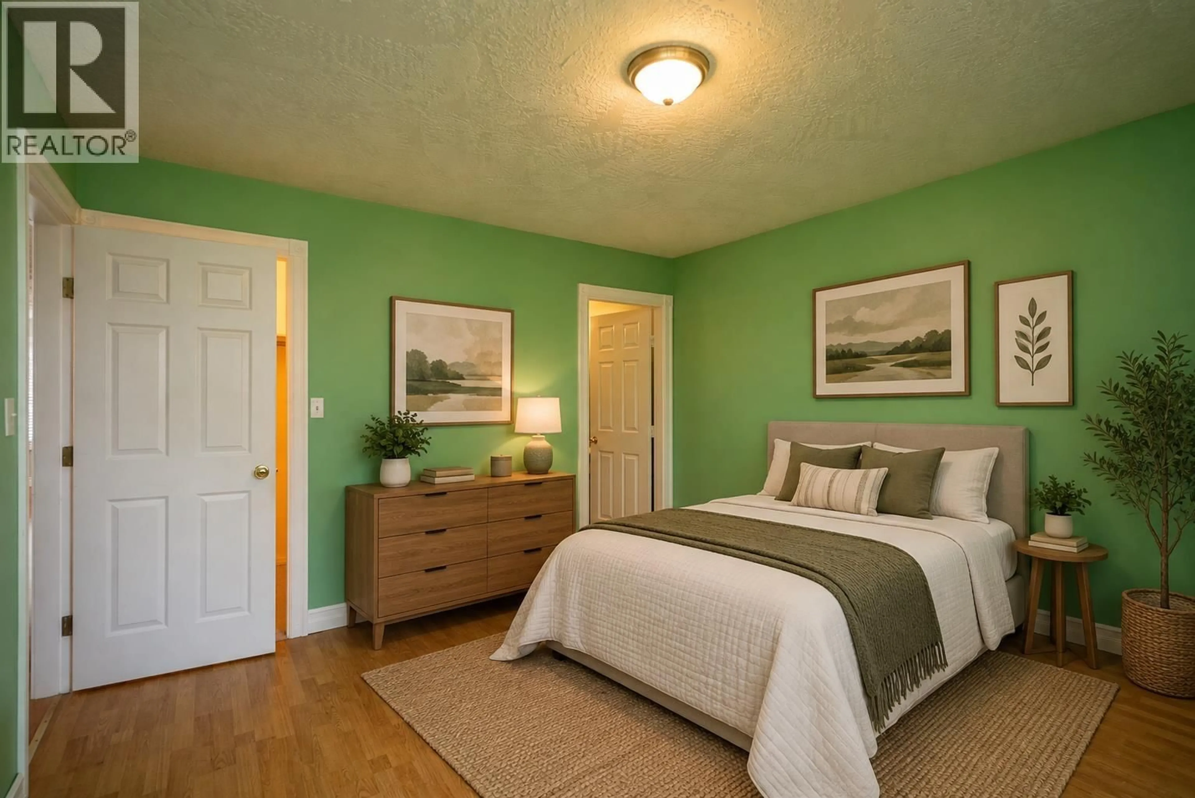 Bedroom with bed, wood/laminate floor for 1240 MONKLEY AVENUE, Prince George British Columbia V2L4G6
