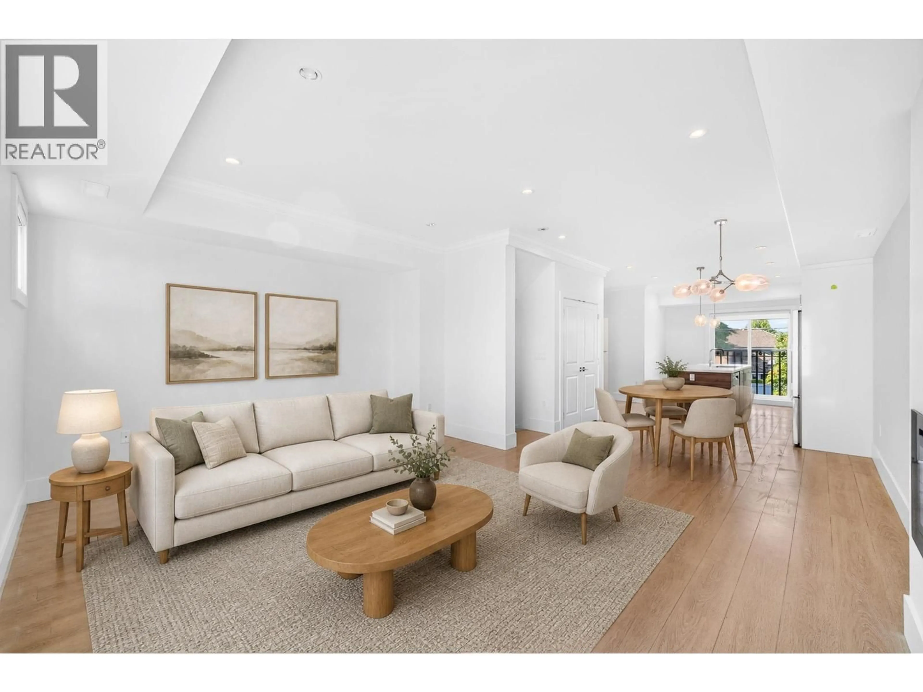 Living room with furniture, wood/laminate floor for 17 - 9211 MCKIM WAY, Richmond British Columbia V6X0T1