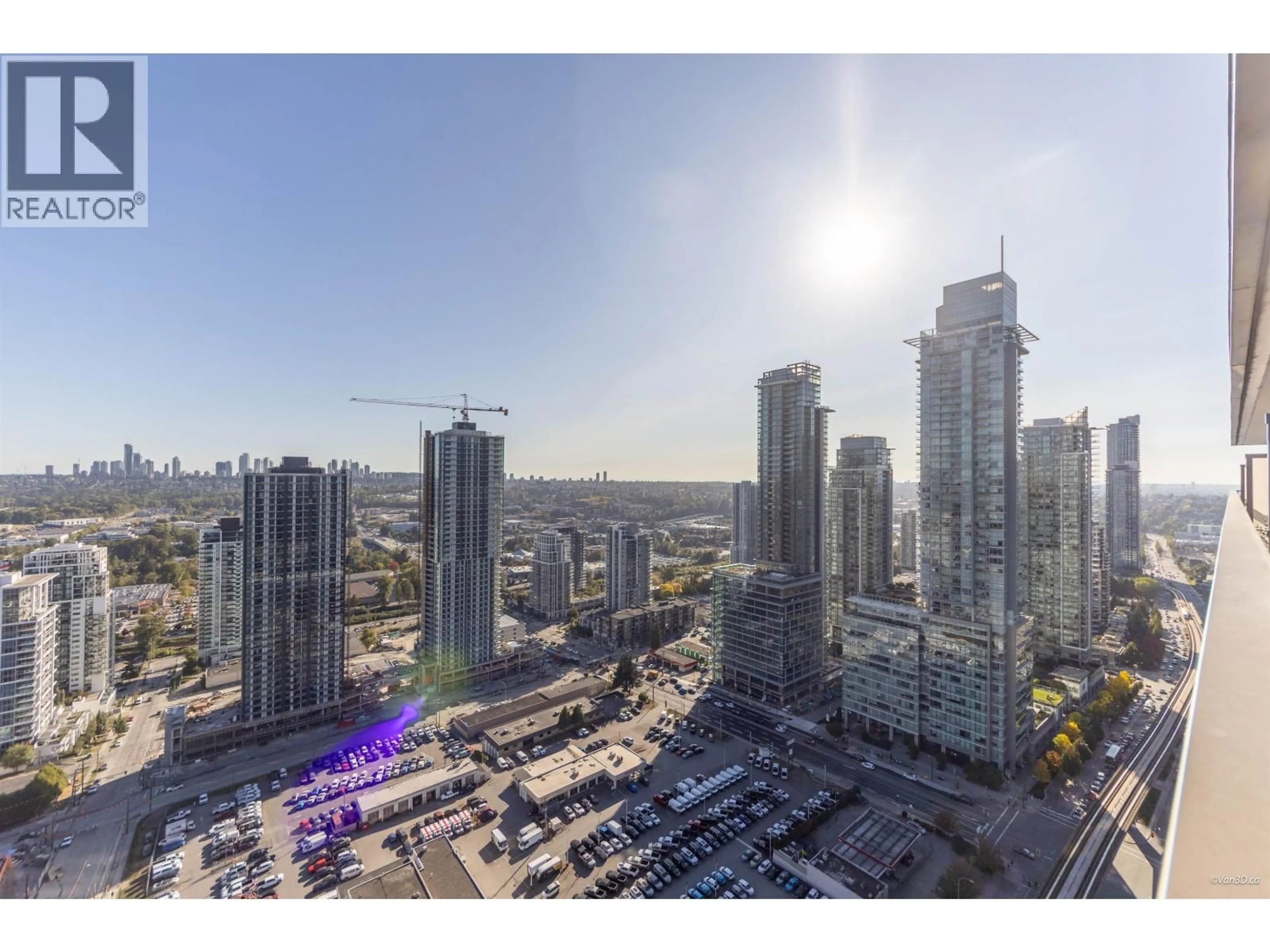 A pic from outside/outdoor area/front of a property/back of a property/a pic from drone, city buildings view from balcony for 3303 - 1955 ALPHA WAY, Burnaby British Columbia V5C0K6