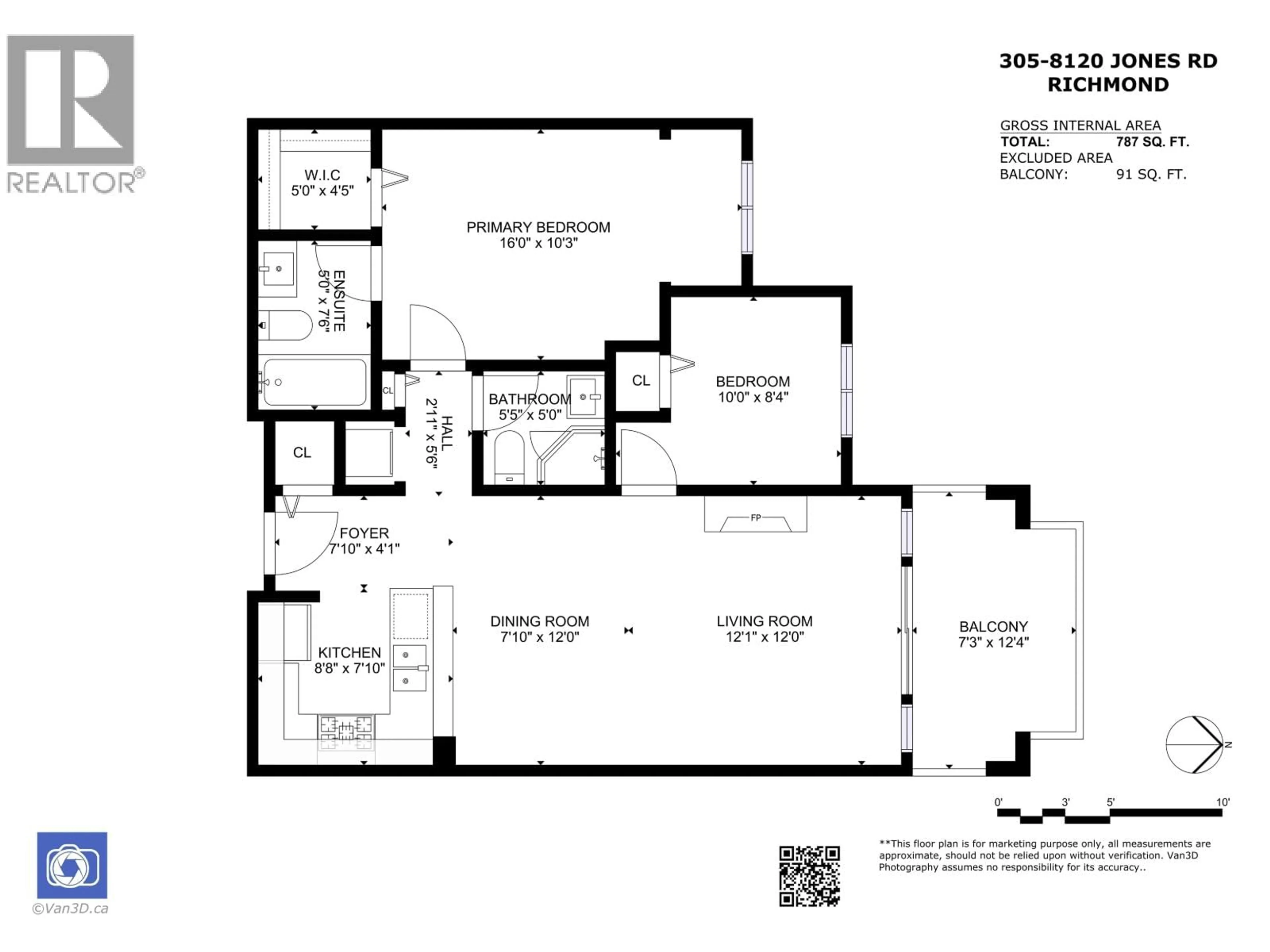 Floor plan for 305 - 8120 JONES ROAD, Richmond British Columbia V6Y4K7