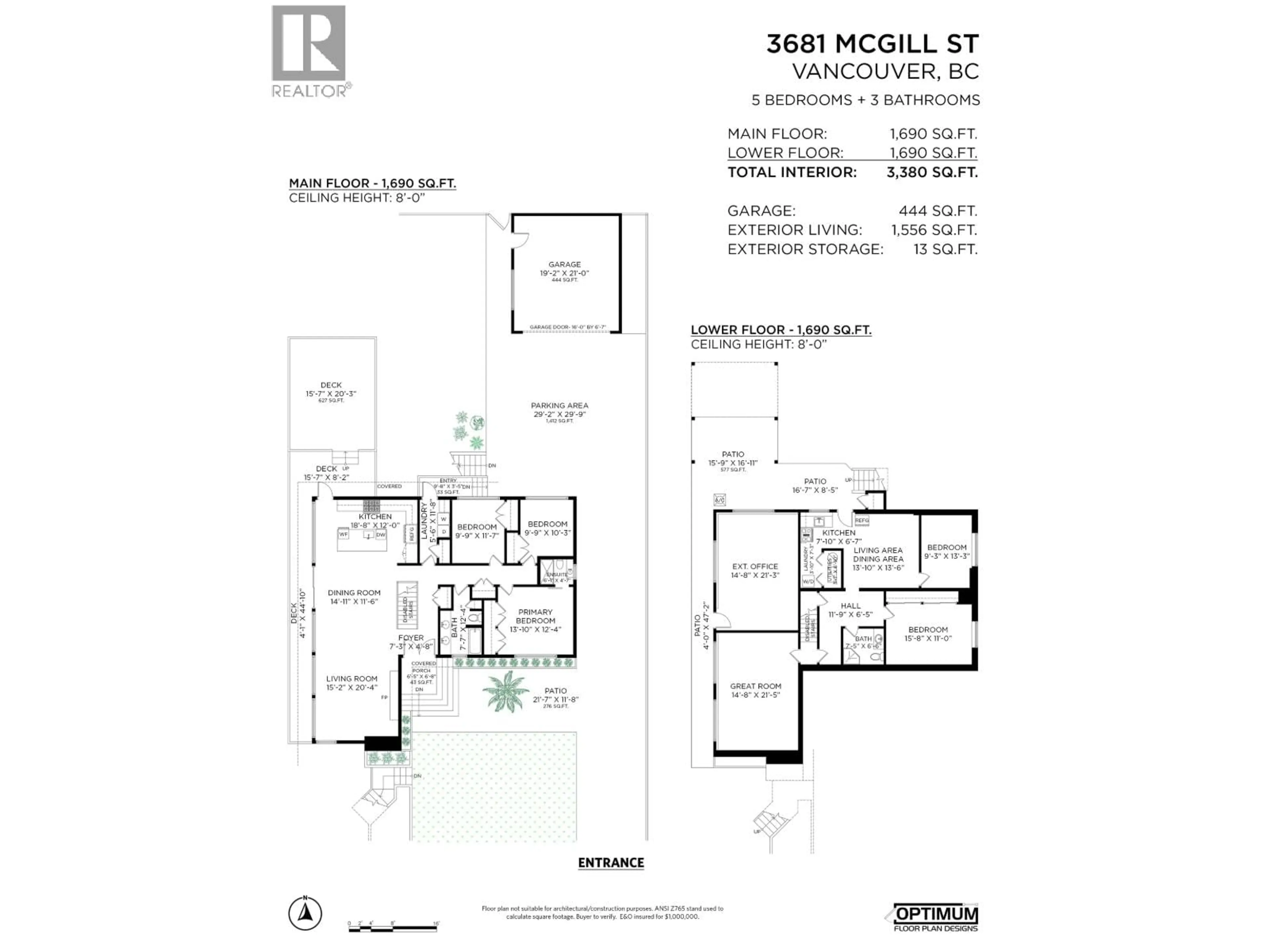 Floor plan for 3681 MCGILL STREET, Vancouver British Columbia V5K1J3