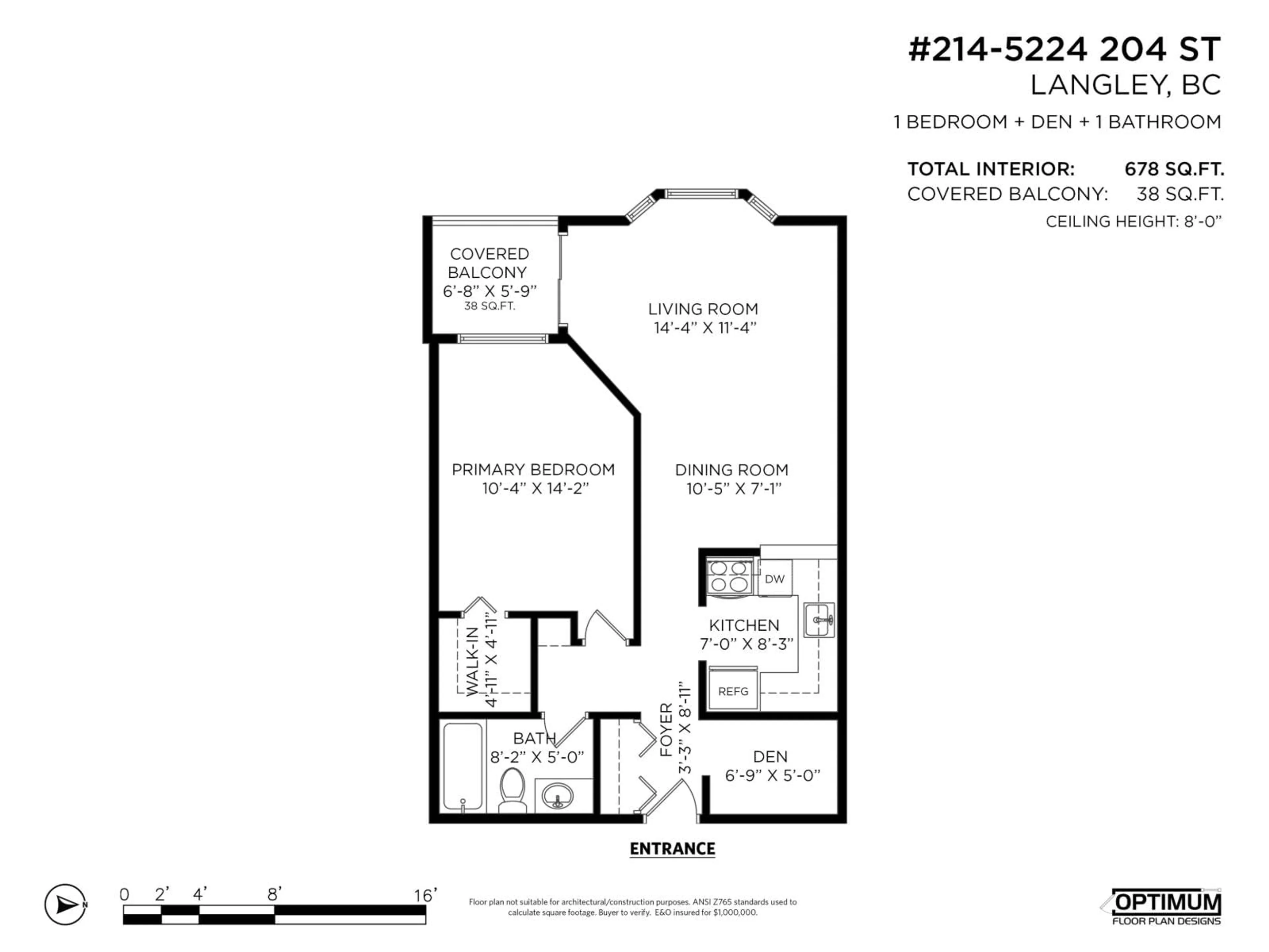 Floor plan for 214 - 5224 204 STREET, Langley British Columbia V3A1Z1