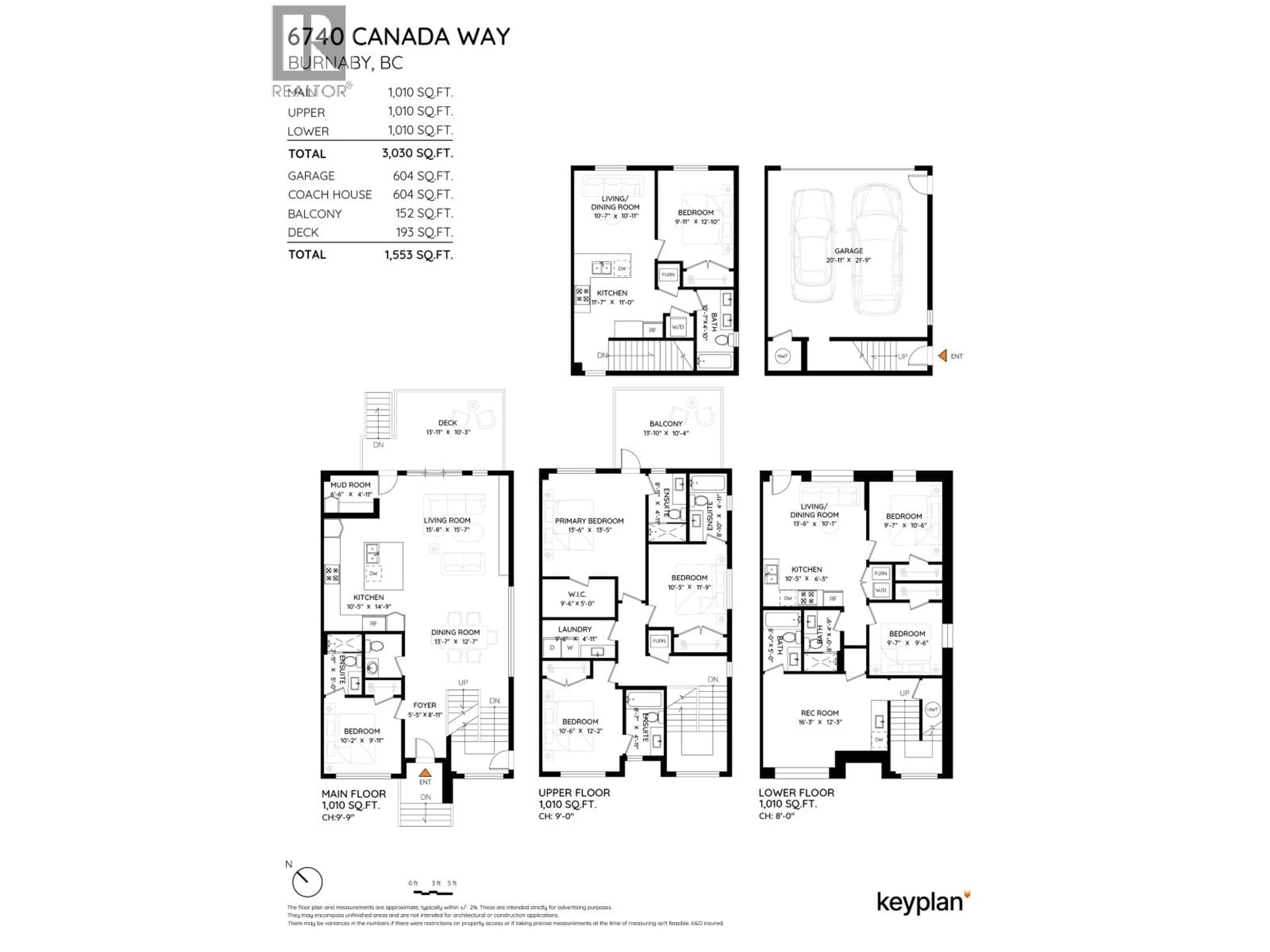 Floor plan for 2 - 6740 CANADA WAY, Burnaby British Columbia V5E3R1