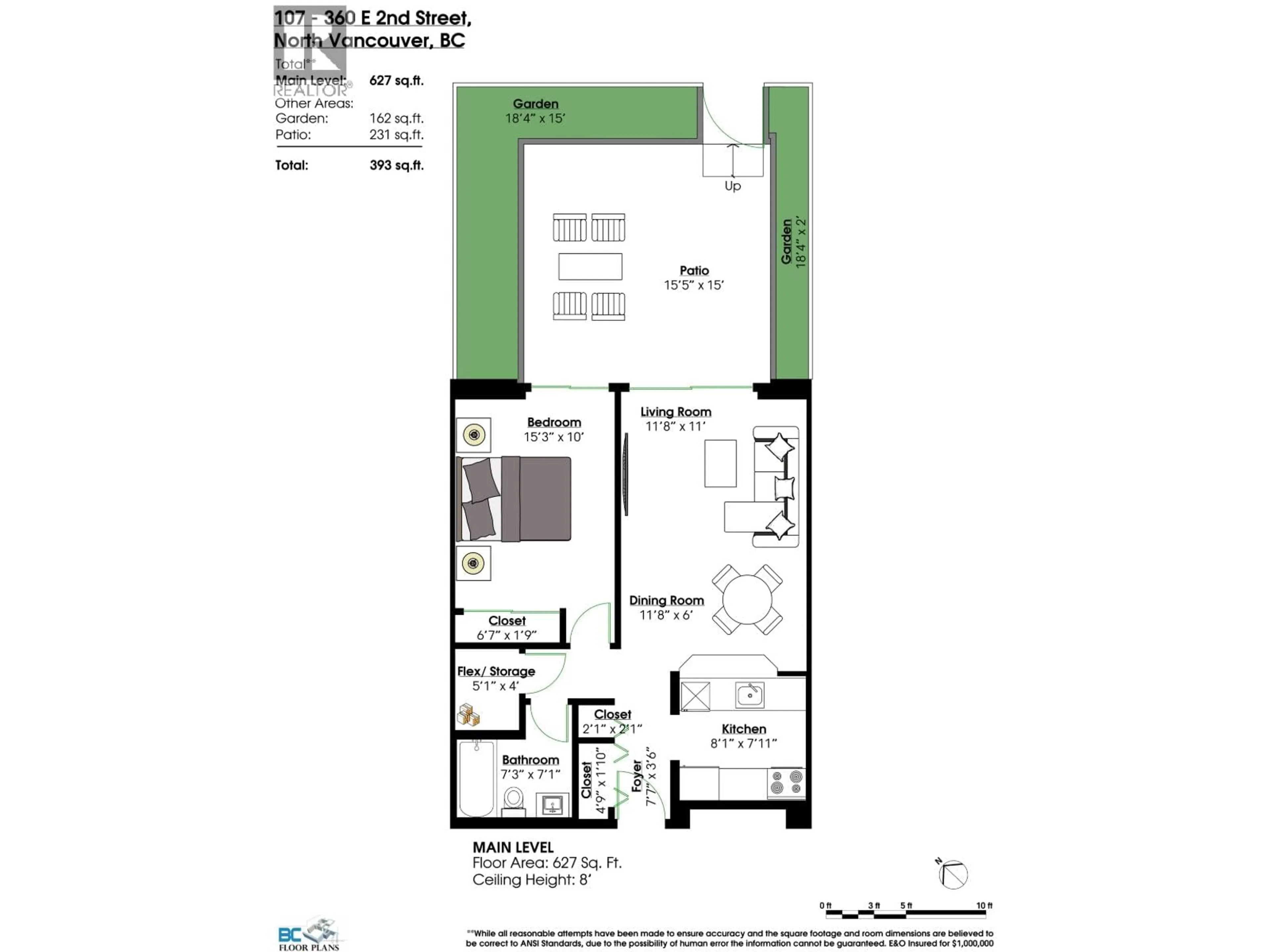 Floor plan for 107 - 360 2ND STREET, North Vancouver British Columbia V7L4N6