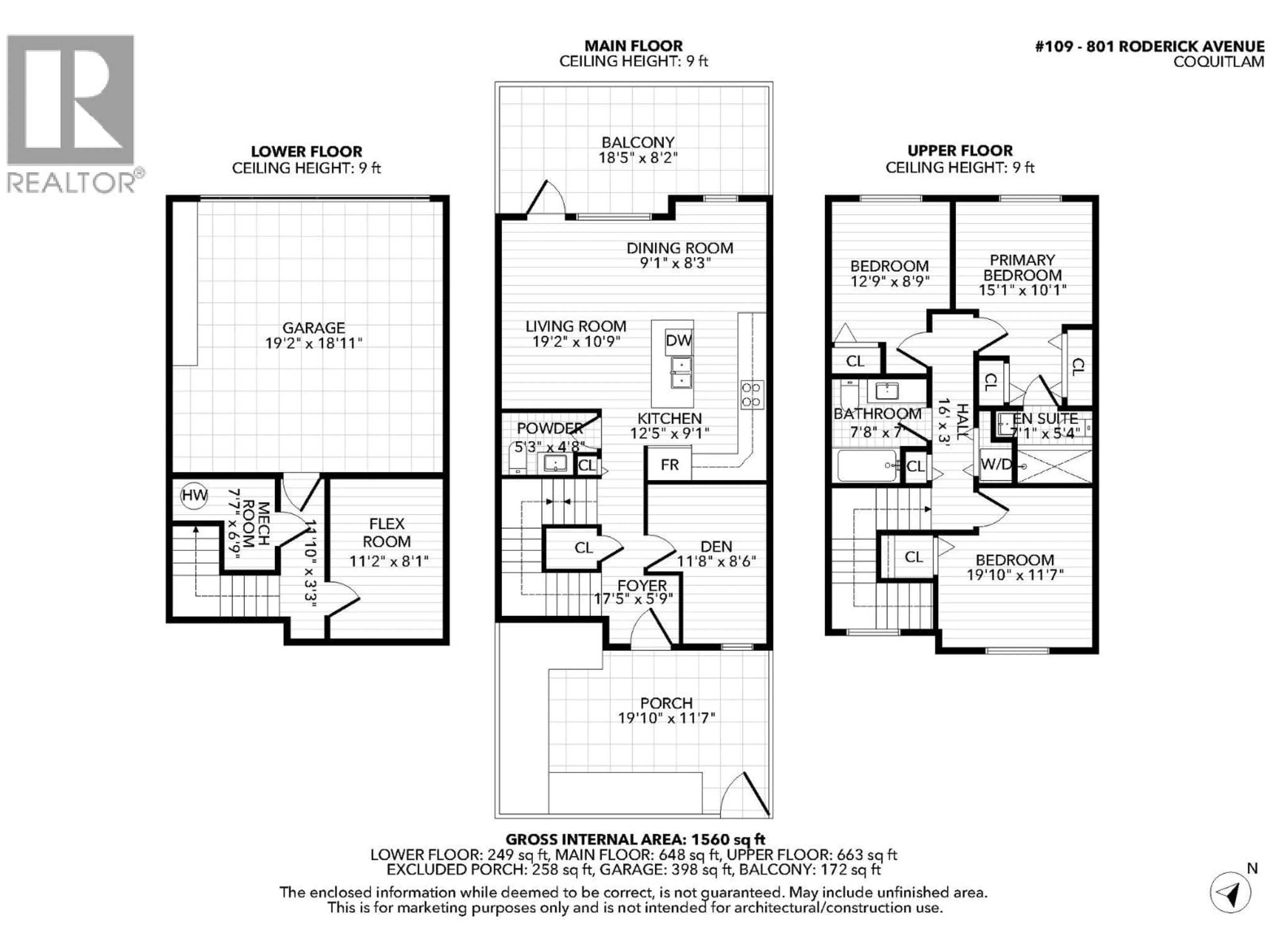 Floor plan for 109 - 801 RODERICK AVENUE, Coquitlam British Columbia V3K1P7
