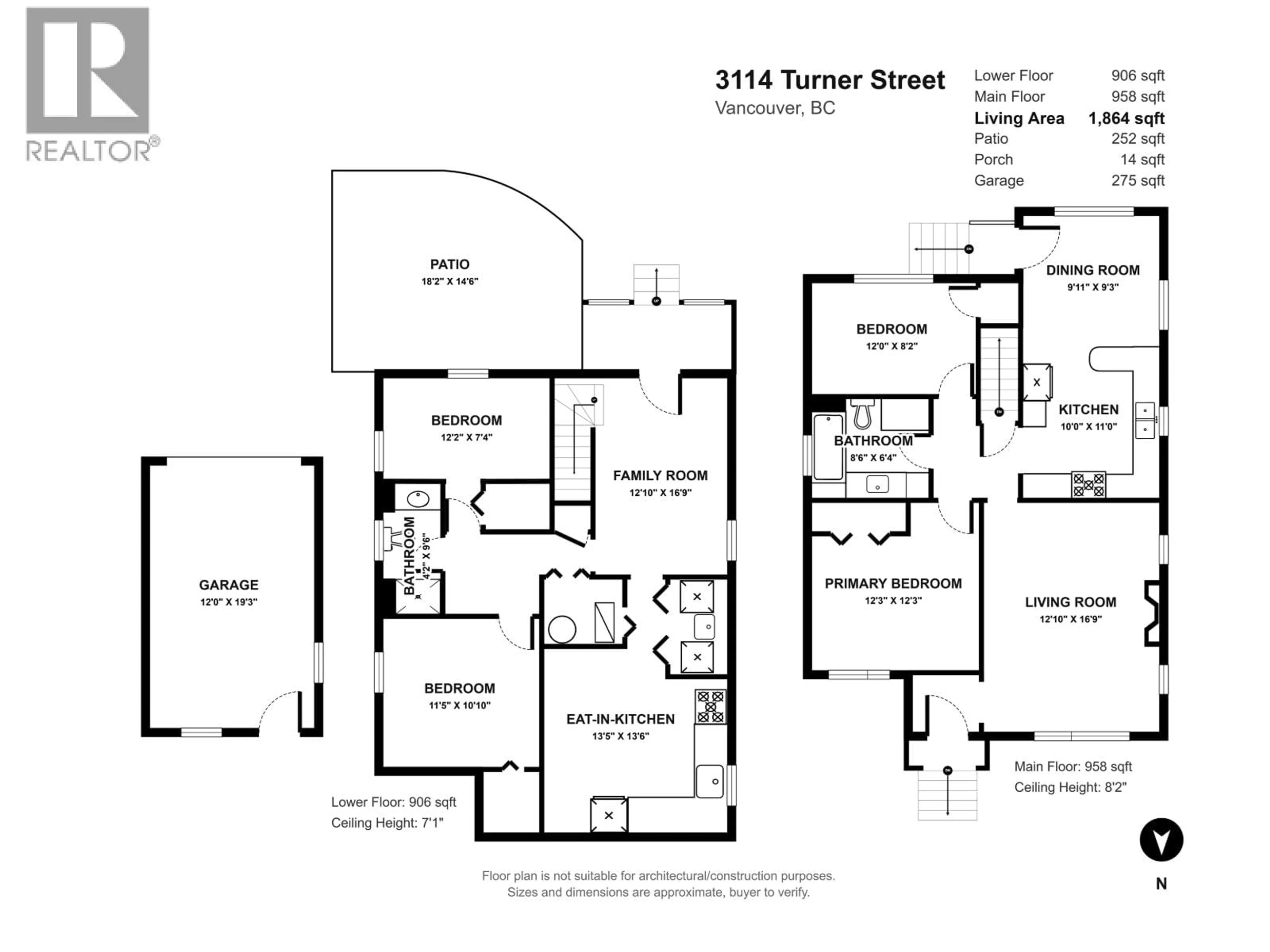 Floor plan for 3114 TURNER STREET, Vancouver British Columbia V5K2H1