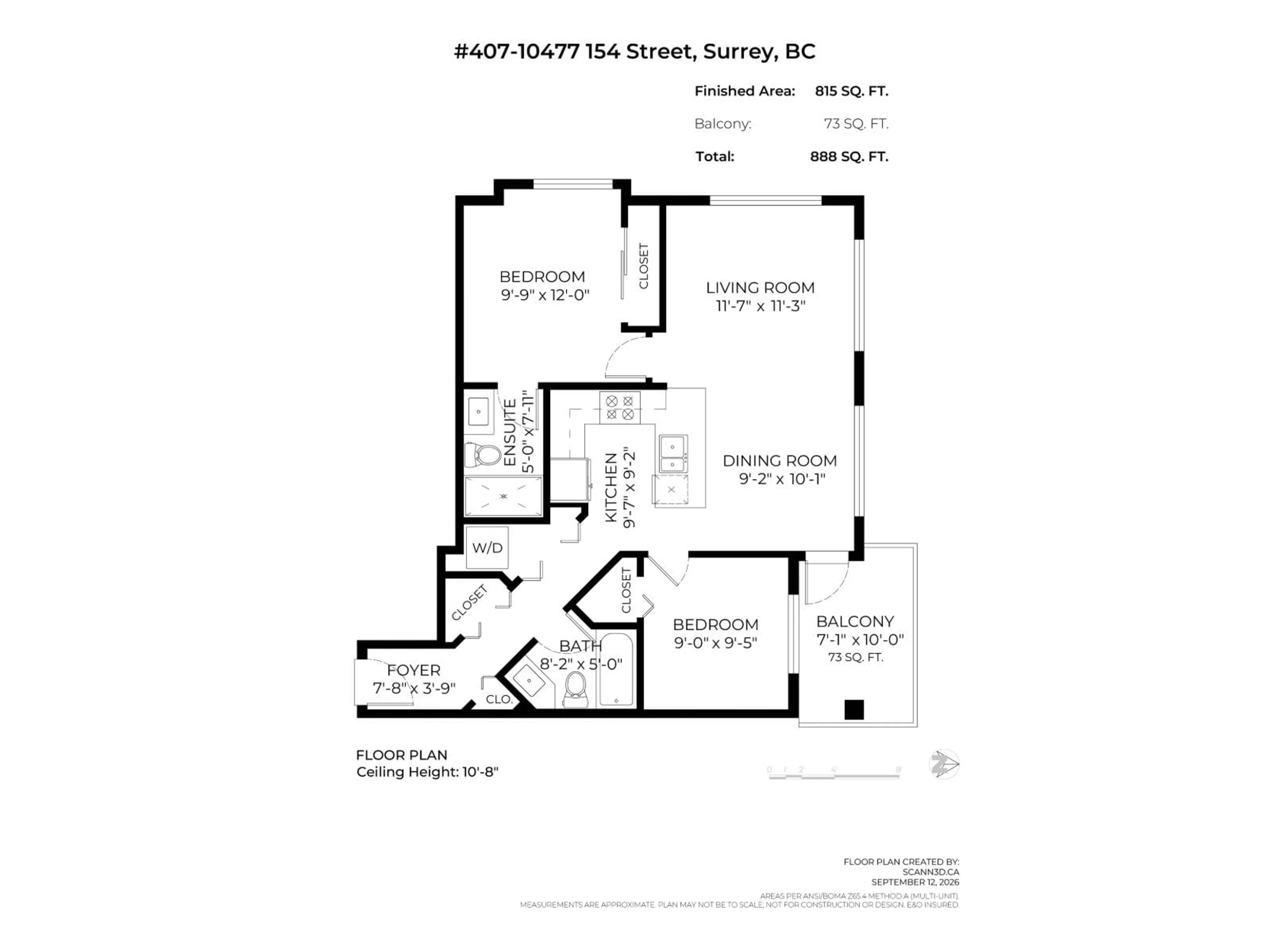 Floor plan for 407 - 10477 154 STREET, Surrey British Columbia V3R0C6