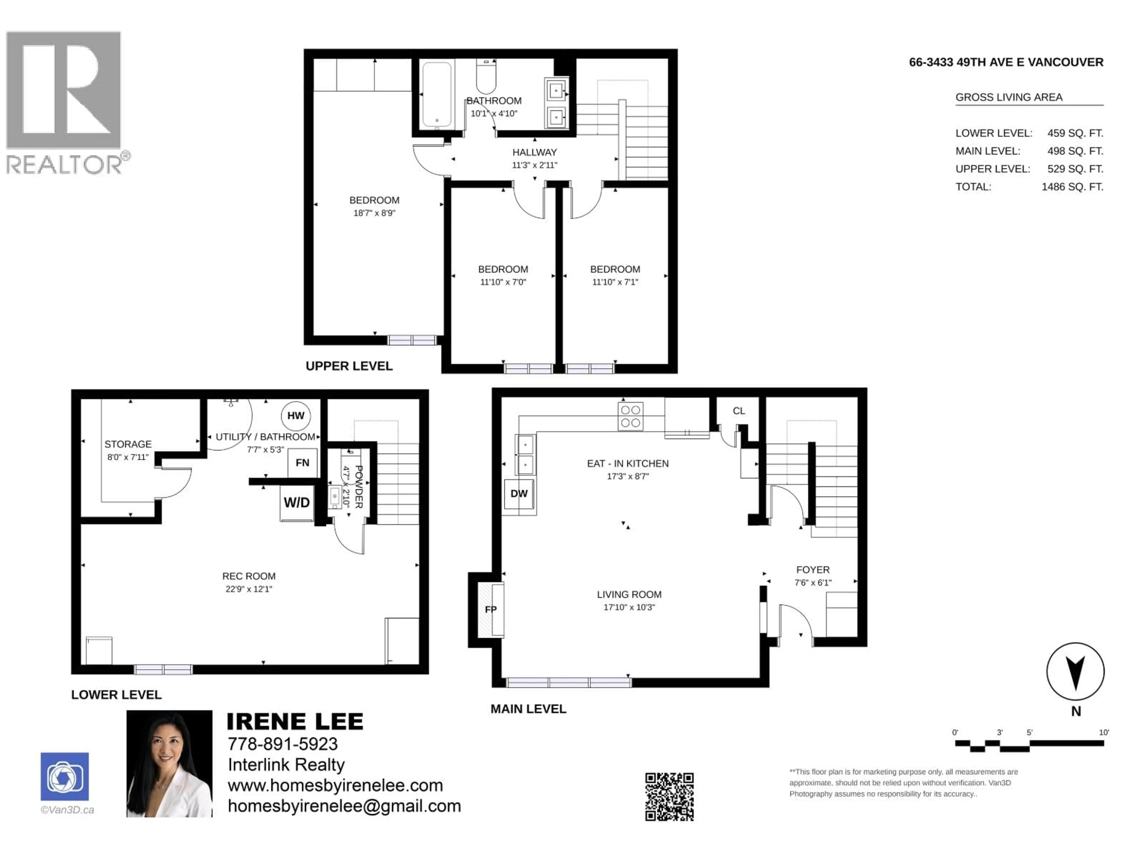 Floor plan for 66 - 3433 49TH AVENUE, Vancouver British Columbia V5S1M1