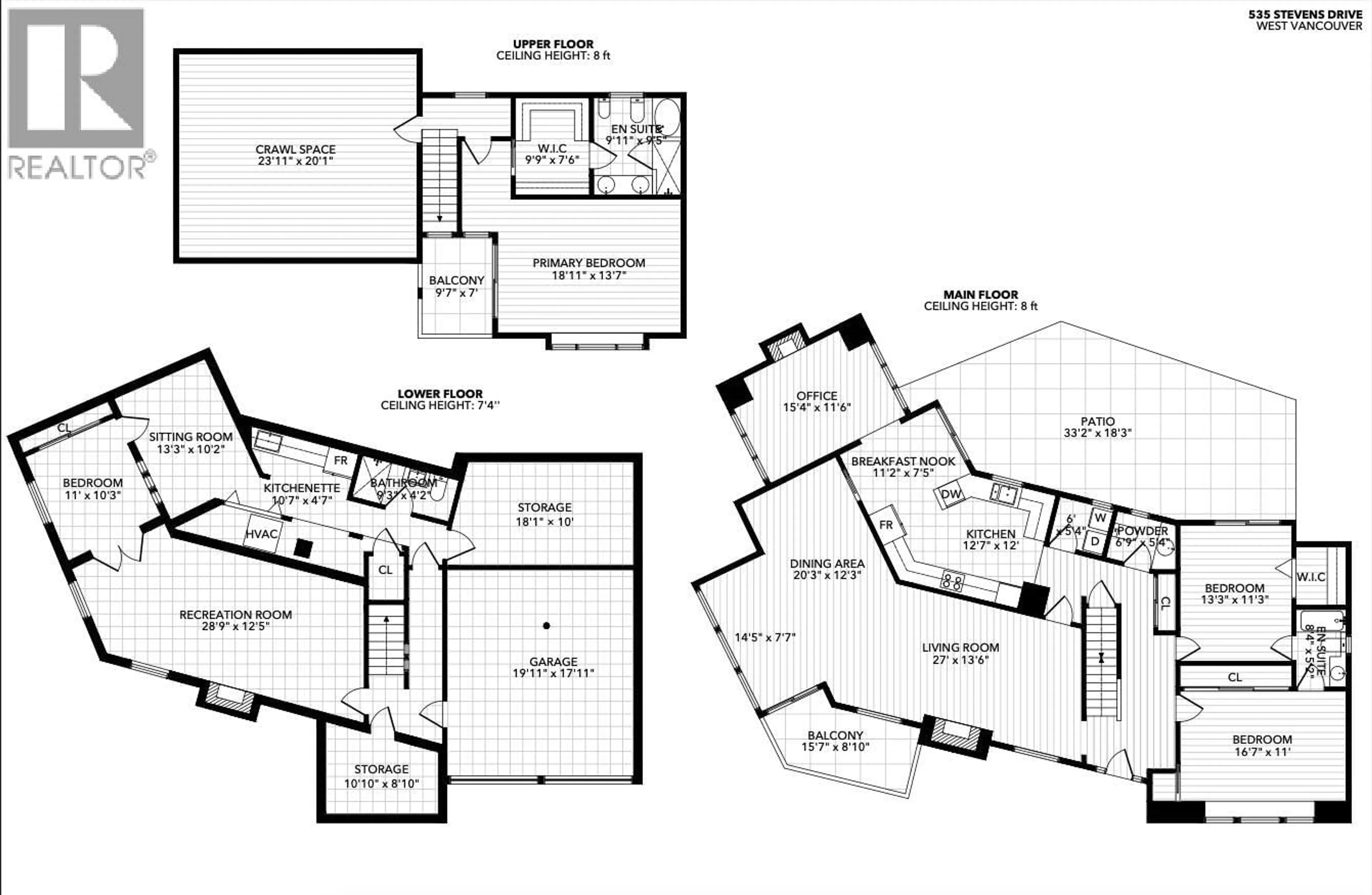 Floor plan for 535 STEVENS DRIVE, West Vancouver British Columbia V7S1E1