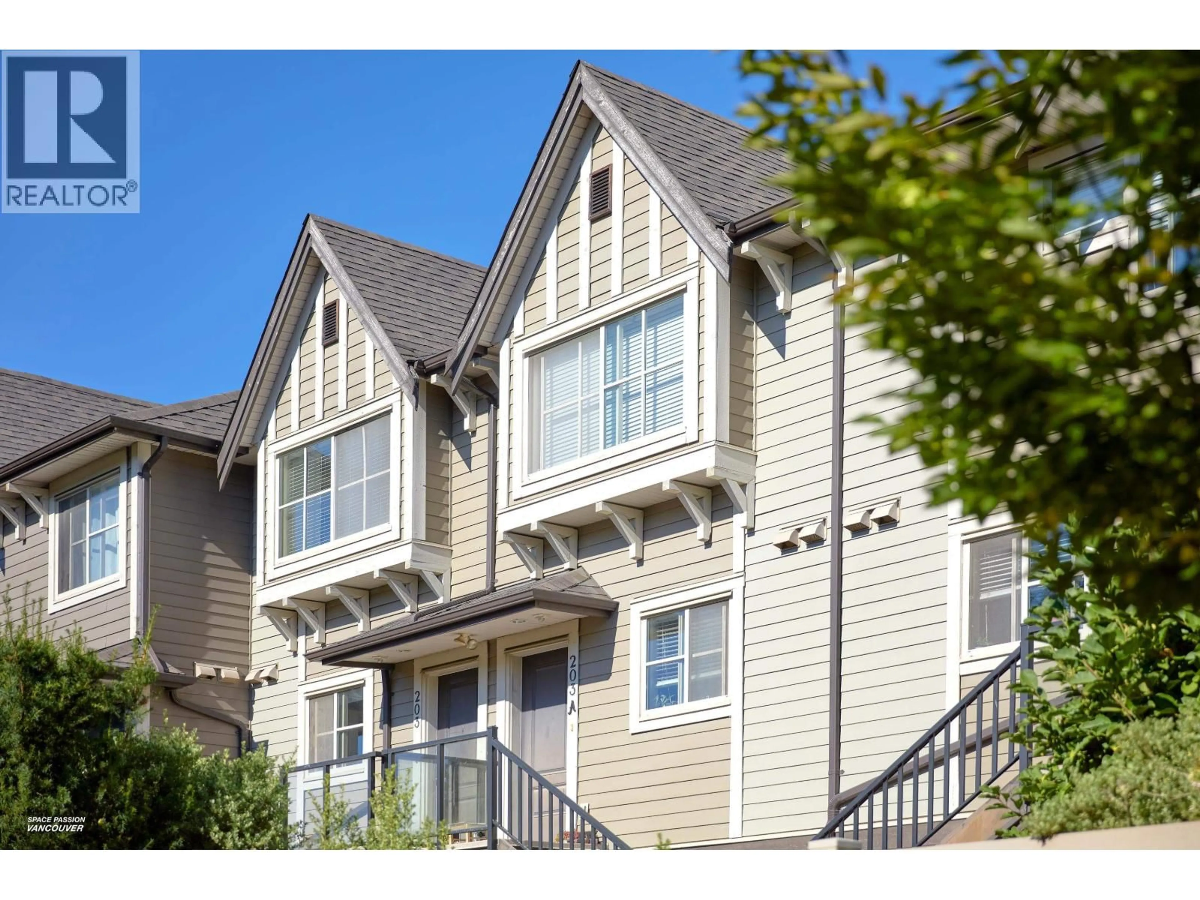 Home with vinyl exterior material, street for 203A - 7159 STRIDE AVENUE, Burnaby British Columbia V3N1T8
