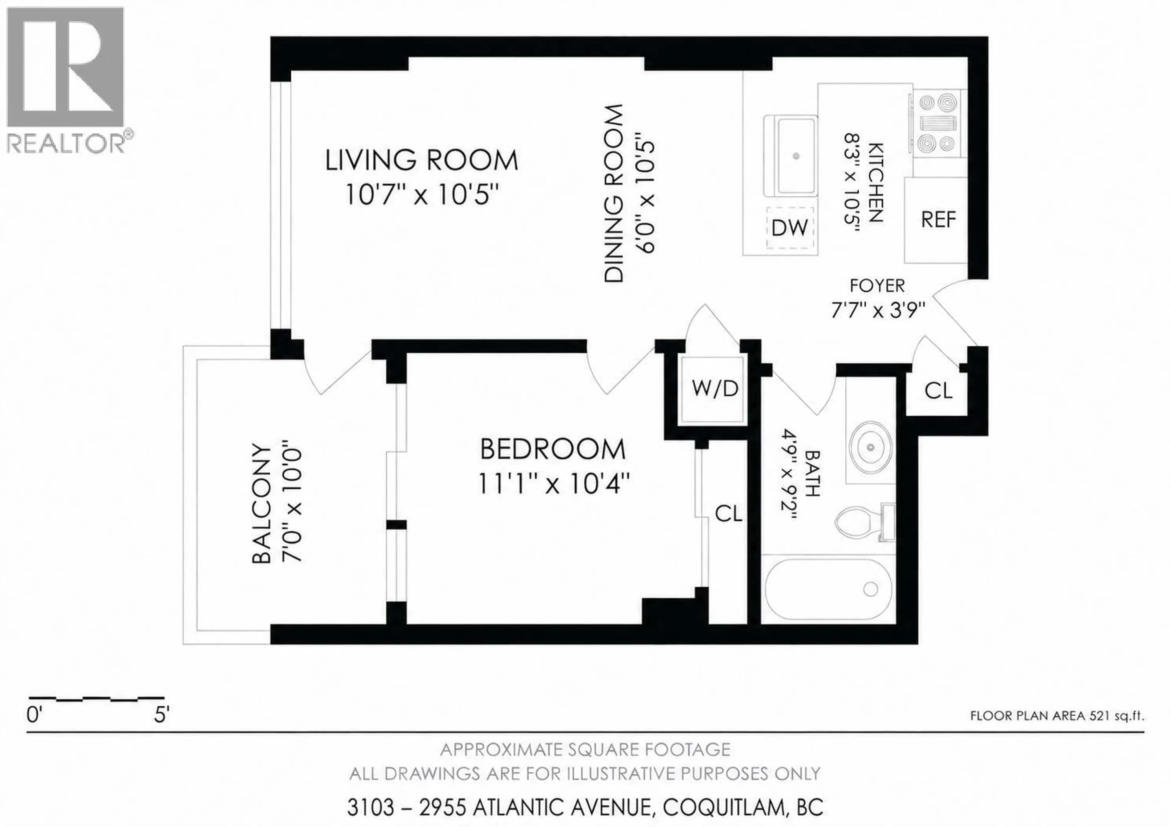 Floor plan for 3103 - 2955 ATLANTIC AVENUE, Coquitlam British Columbia V3B0H9