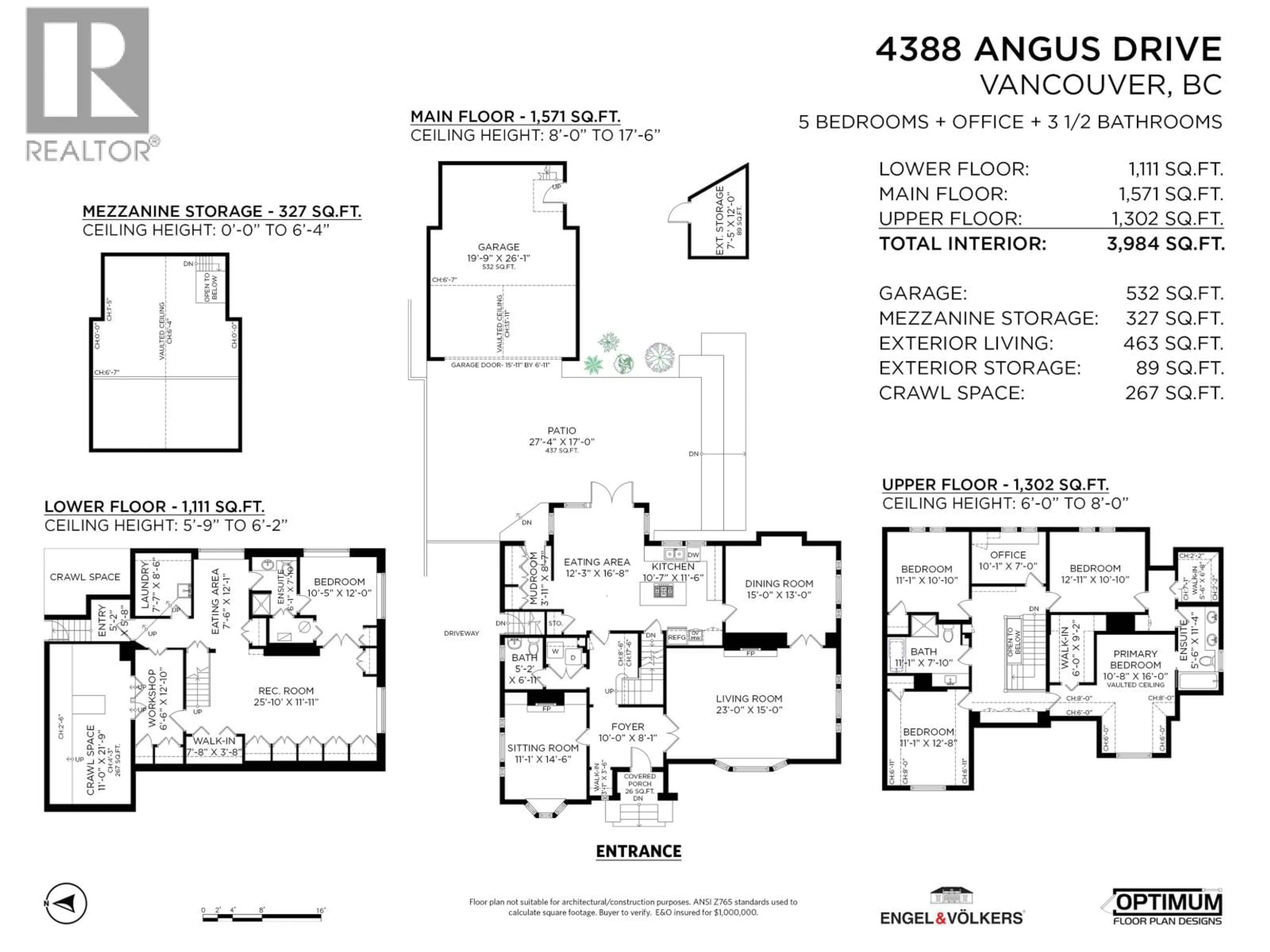 Floor plan for 4388 ANGUS DRIVE, Vancouver British Columbia V6J4J3