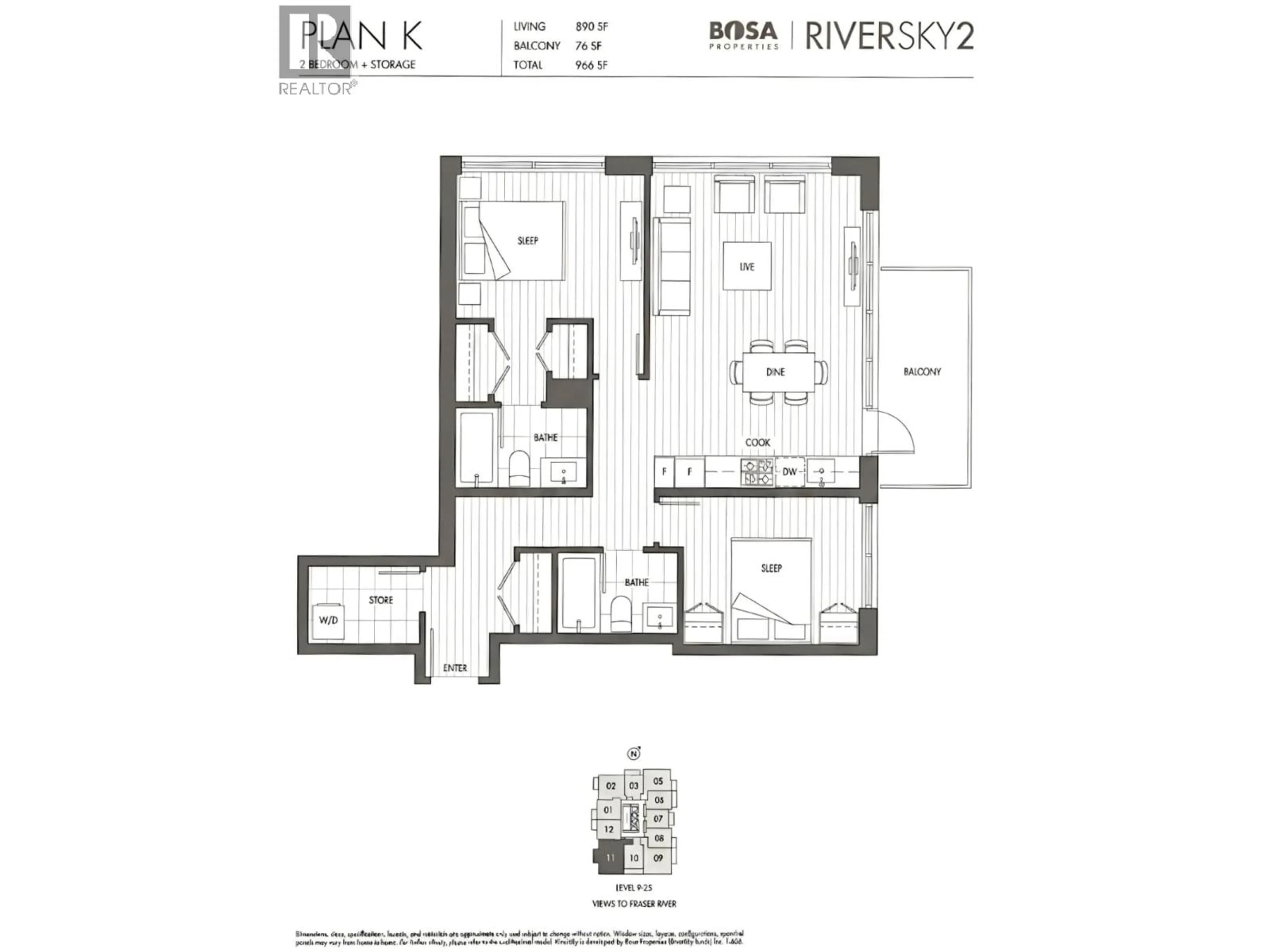 Floor plan for 1811 - 988 QUAYSIDE DRIVE, New Westminster British Columbia V3M0L5