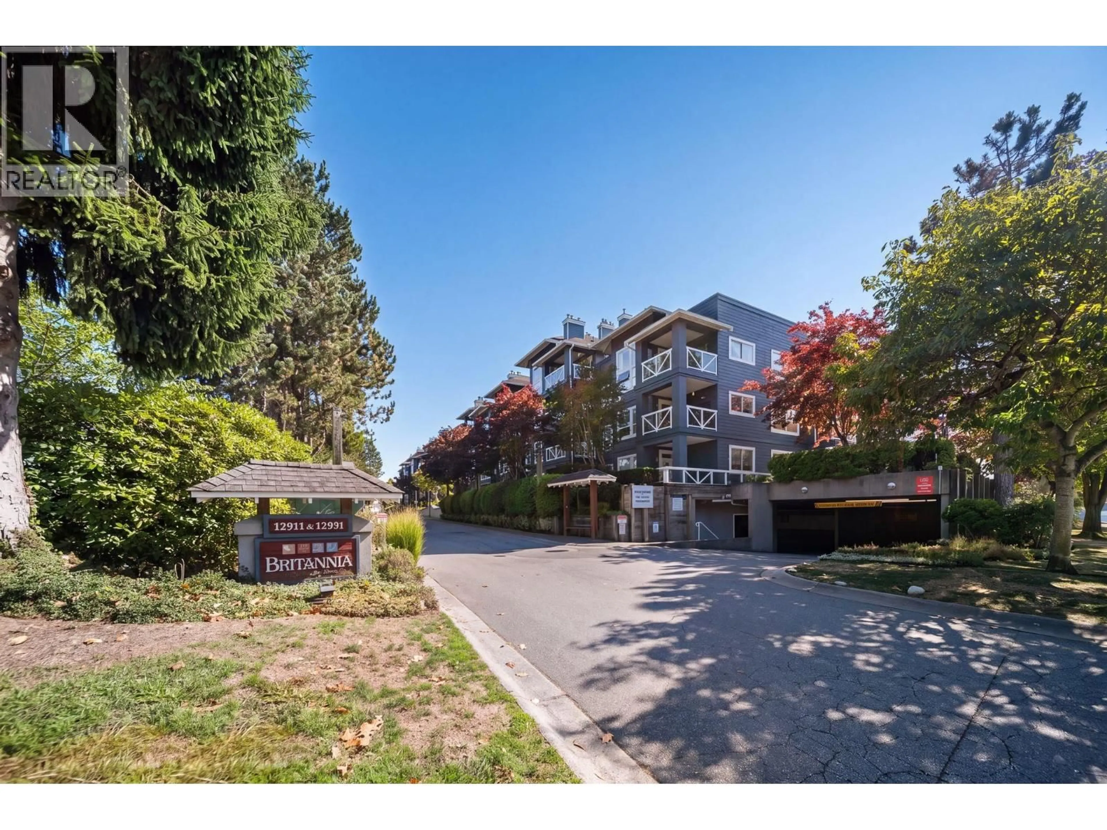 A pic from outside/outdoor area/front of a property/back of a property/a pic from drone, mountain view for 422 - 12931 RAILWAY AVENUE, Richmond British Columbia V7E6M5