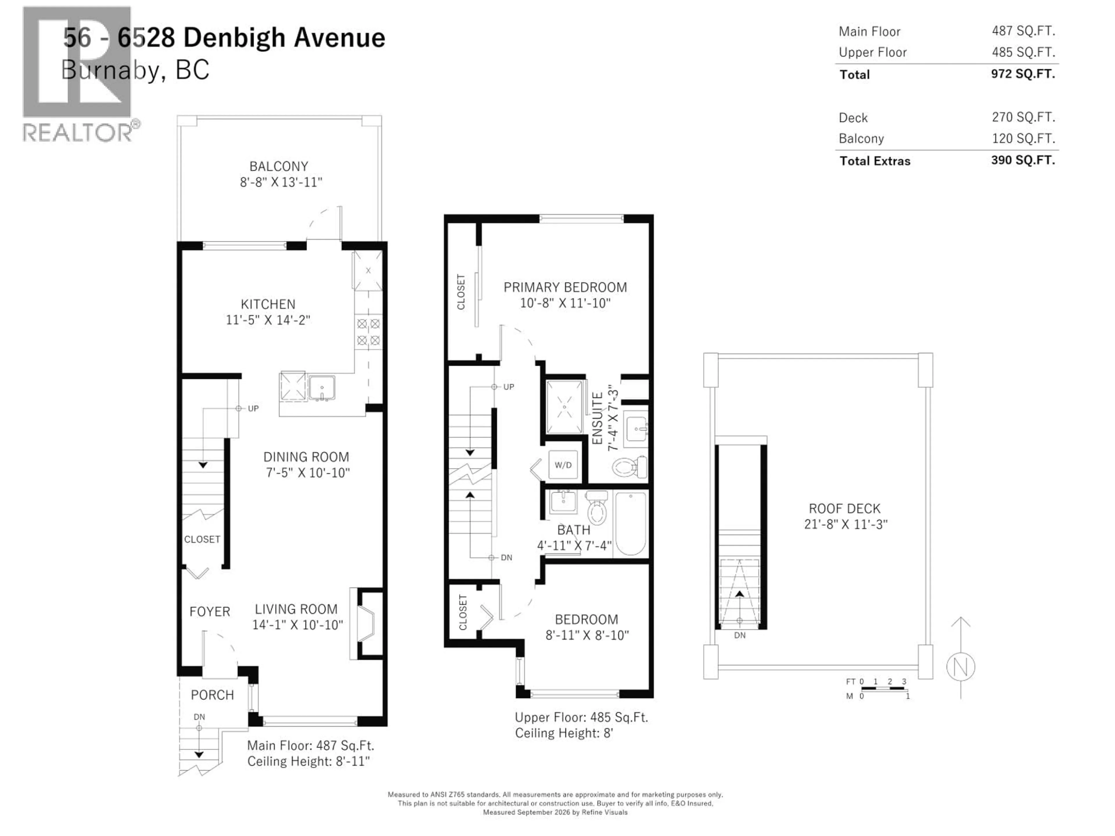 Floor plan for 56 - 6528 DENBIGH AVENUE, Burnaby British Columbia V5H3R8