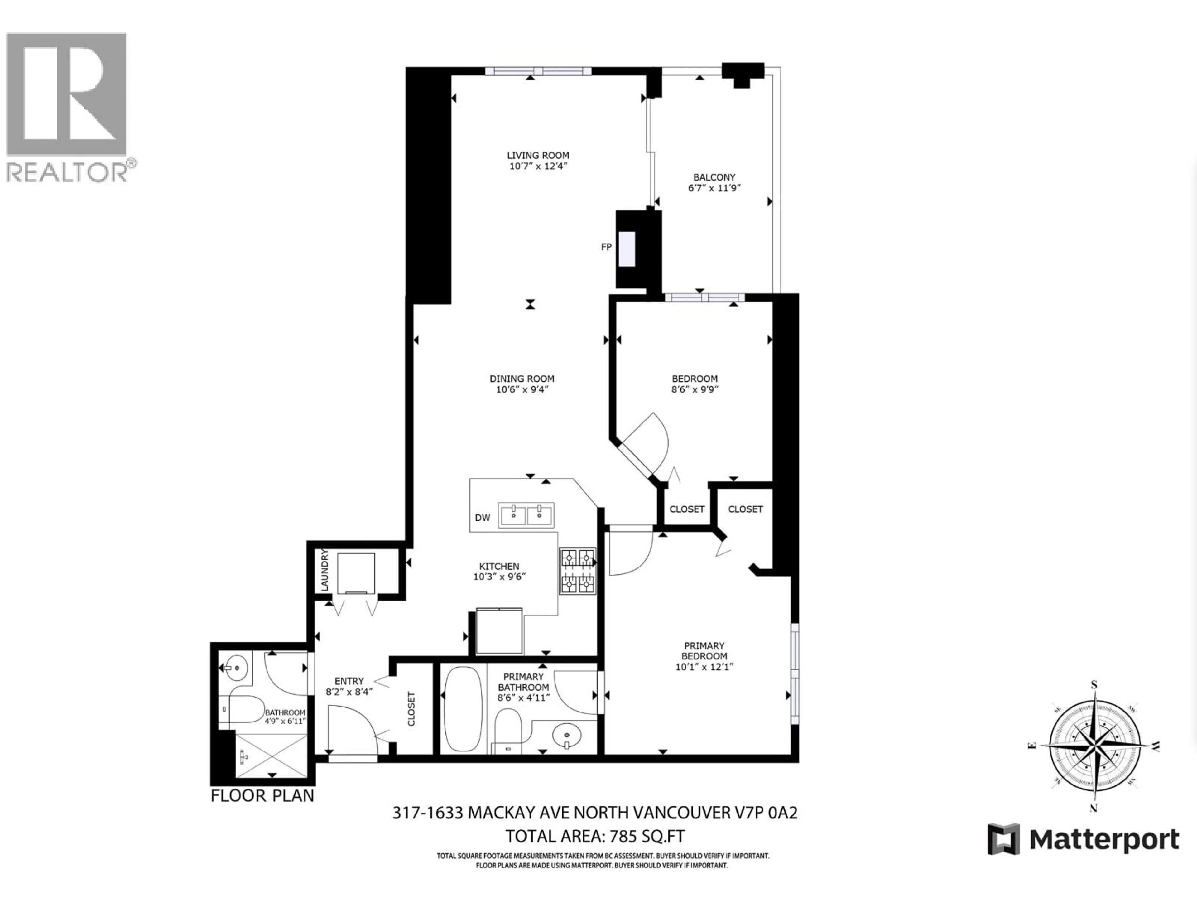 Floor plan for 317 - 1633 MACKEY AVENUE, North Vancouver British Columbia V7P0A2