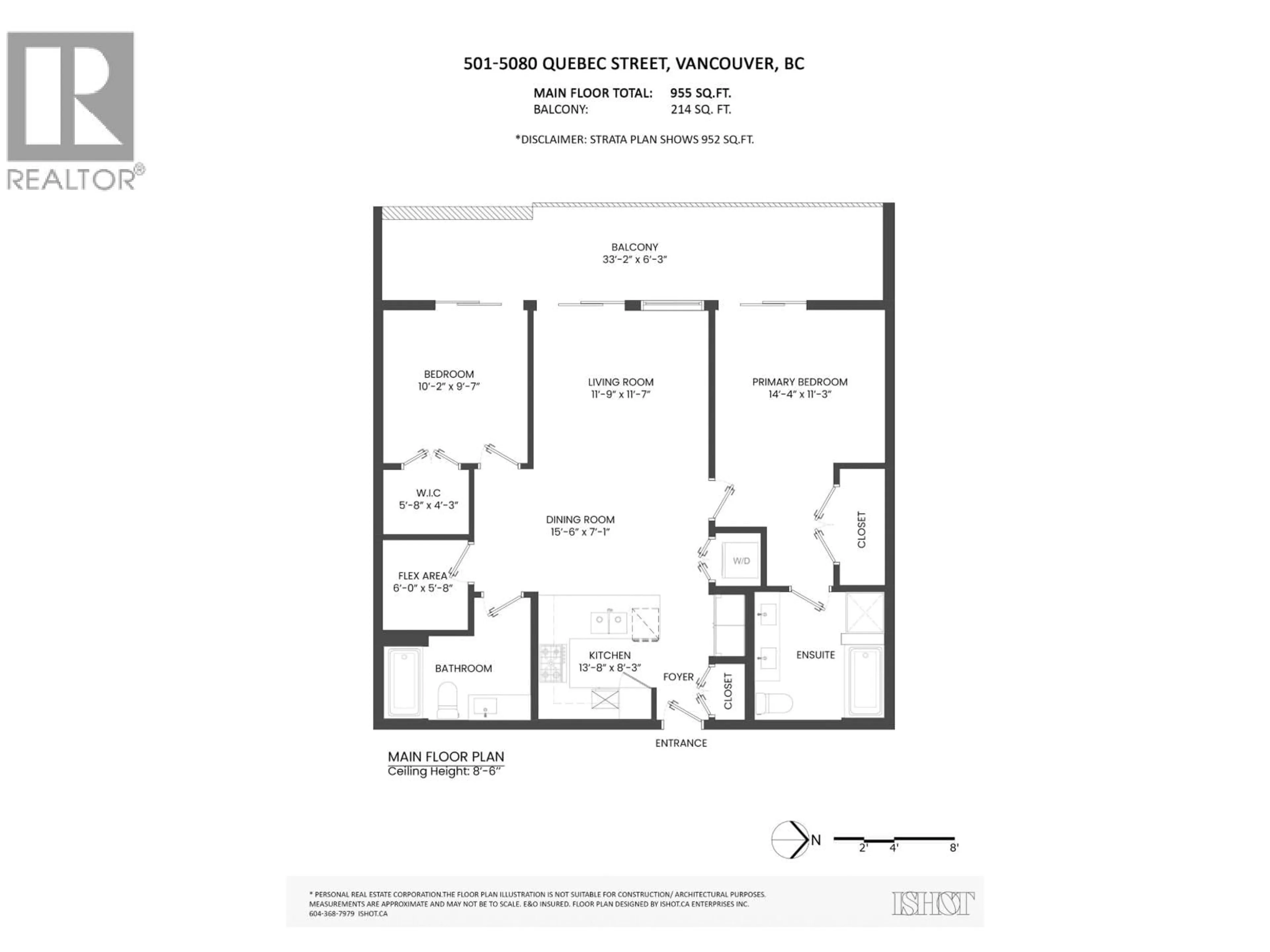 Floor plan for 501 - 5080 QUEBEC STREET, Vancouver British Columbia V5W2N2