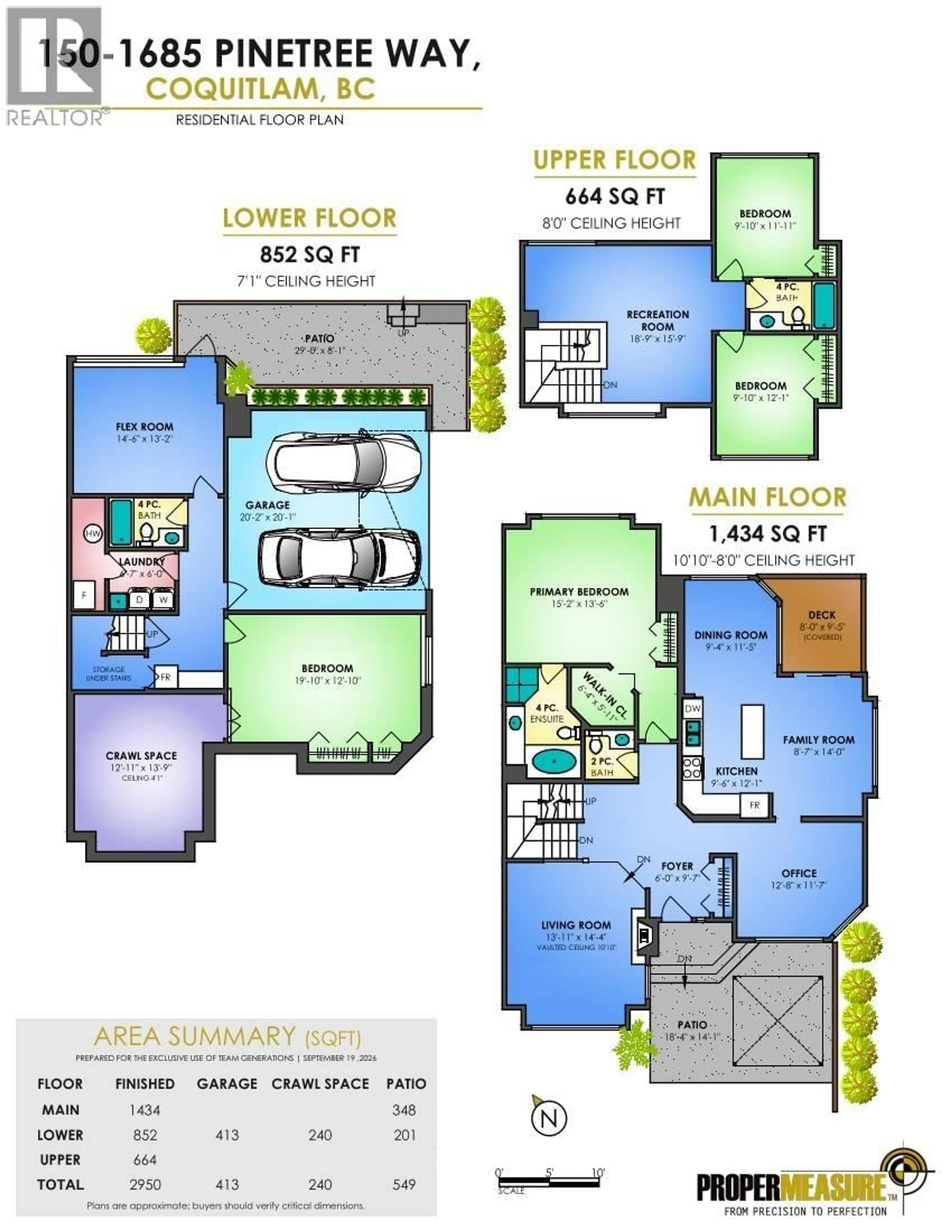 Floor plan for 150 - 1685 PINETREE WAY, Coquitlam British Columbia V3E3A1