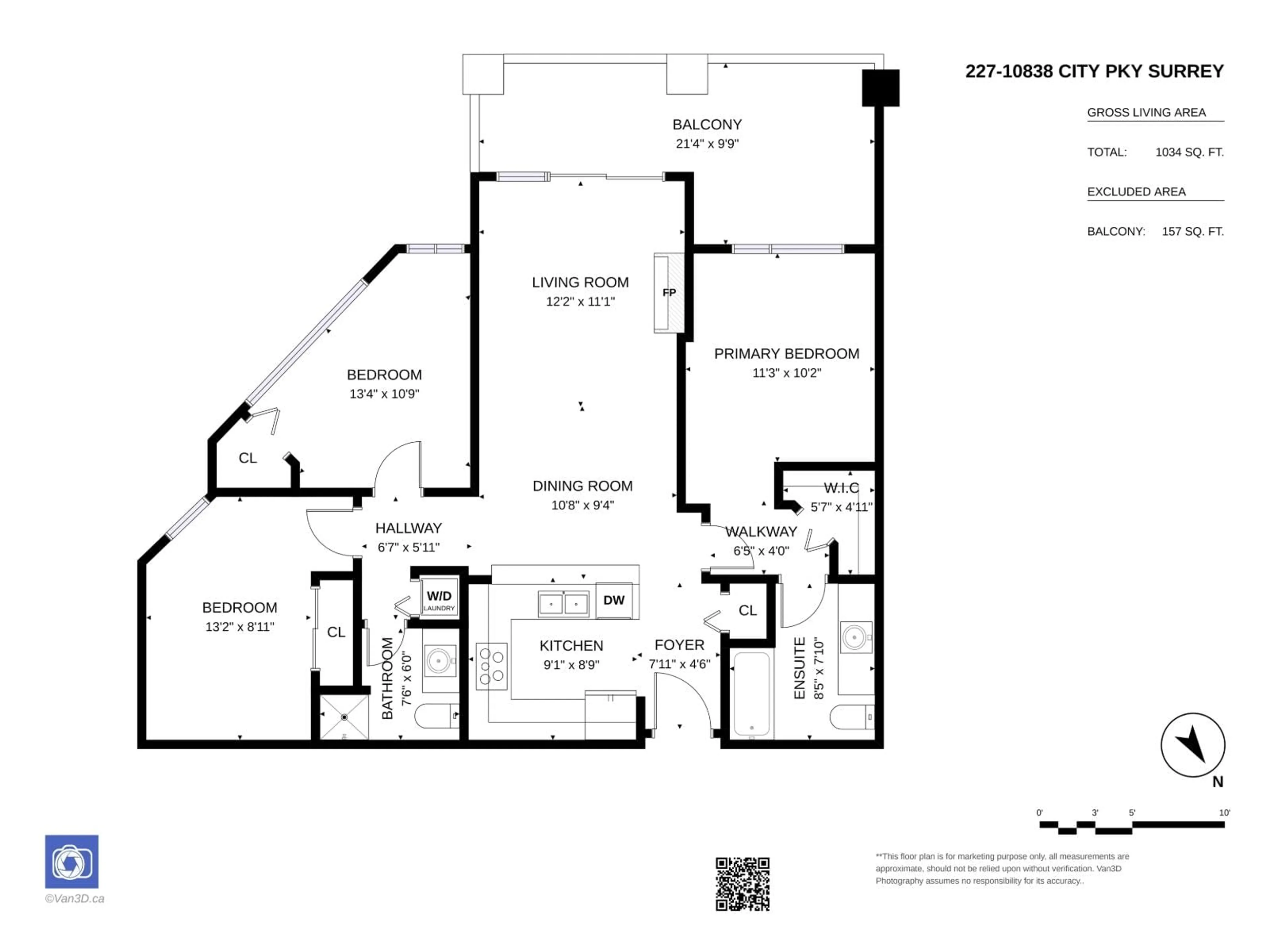 Floor plan for 227 - 10838 CITY PARKWAY, Surrey British Columbia V3T5X9
