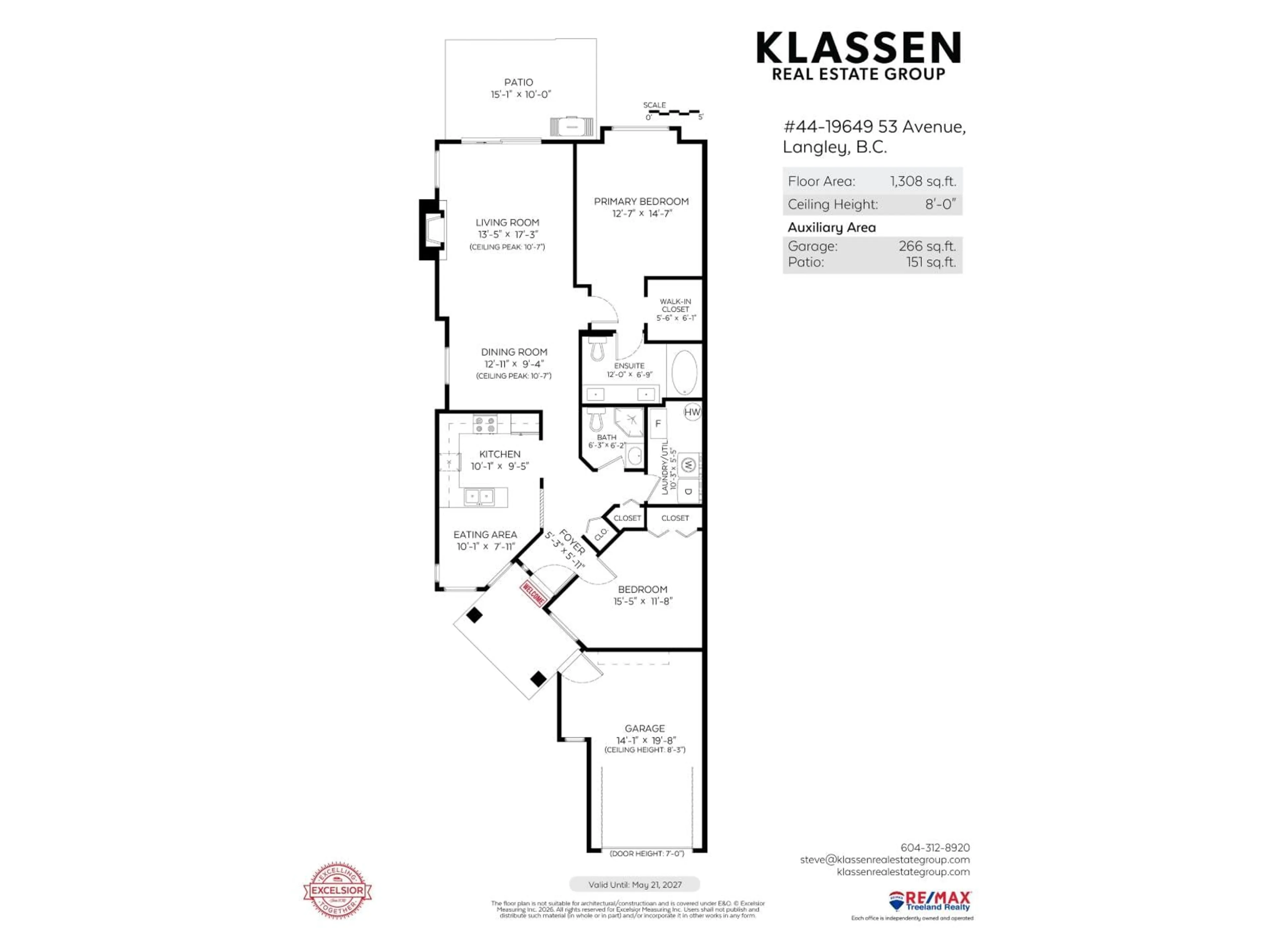 Floor plan for 44 - 19649 53 AVENUE, Langley British Columbia V3A8C5