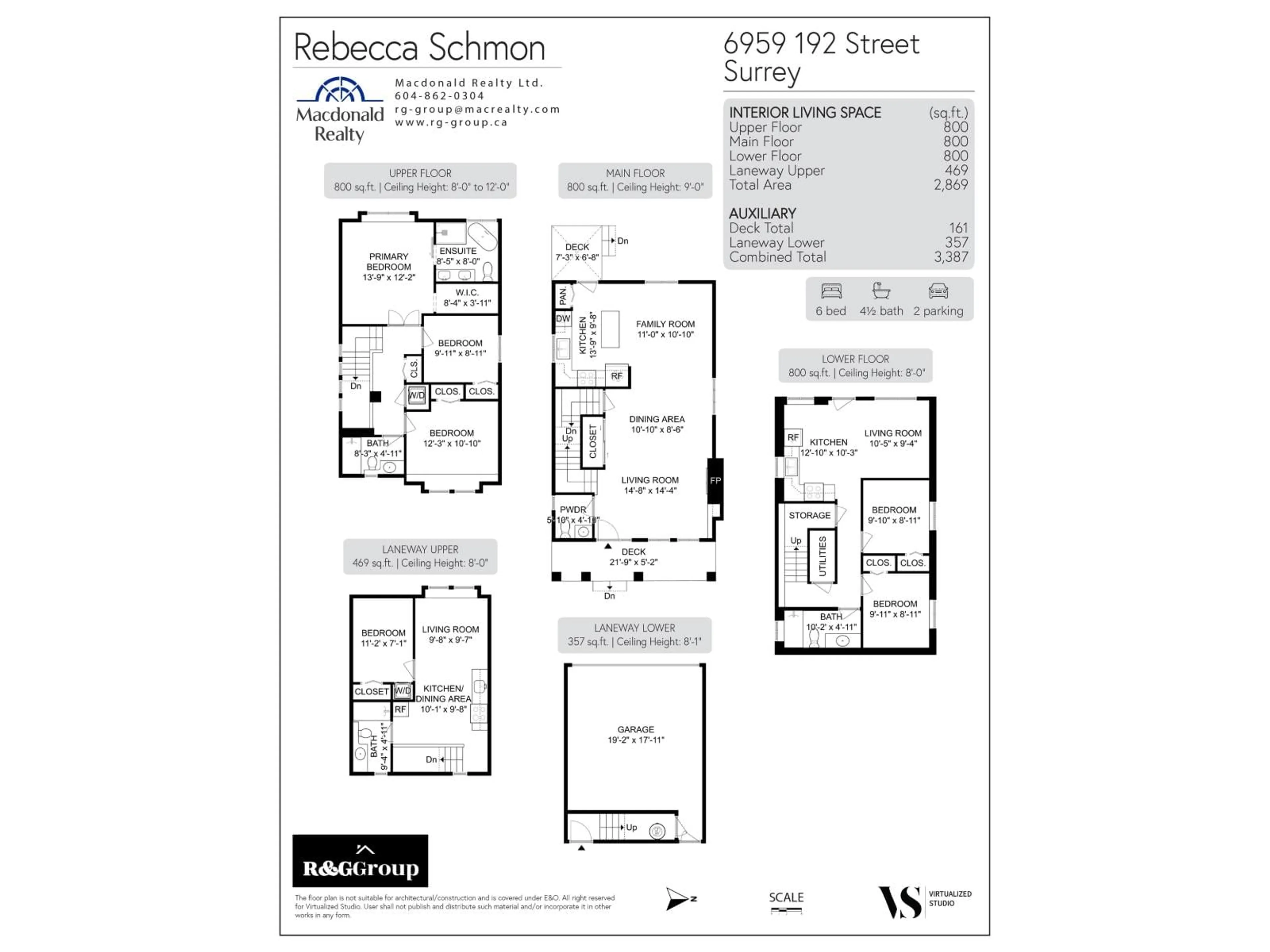 Floor plan for 6959 192 STREET, Surrey British Columbia V4N5W6