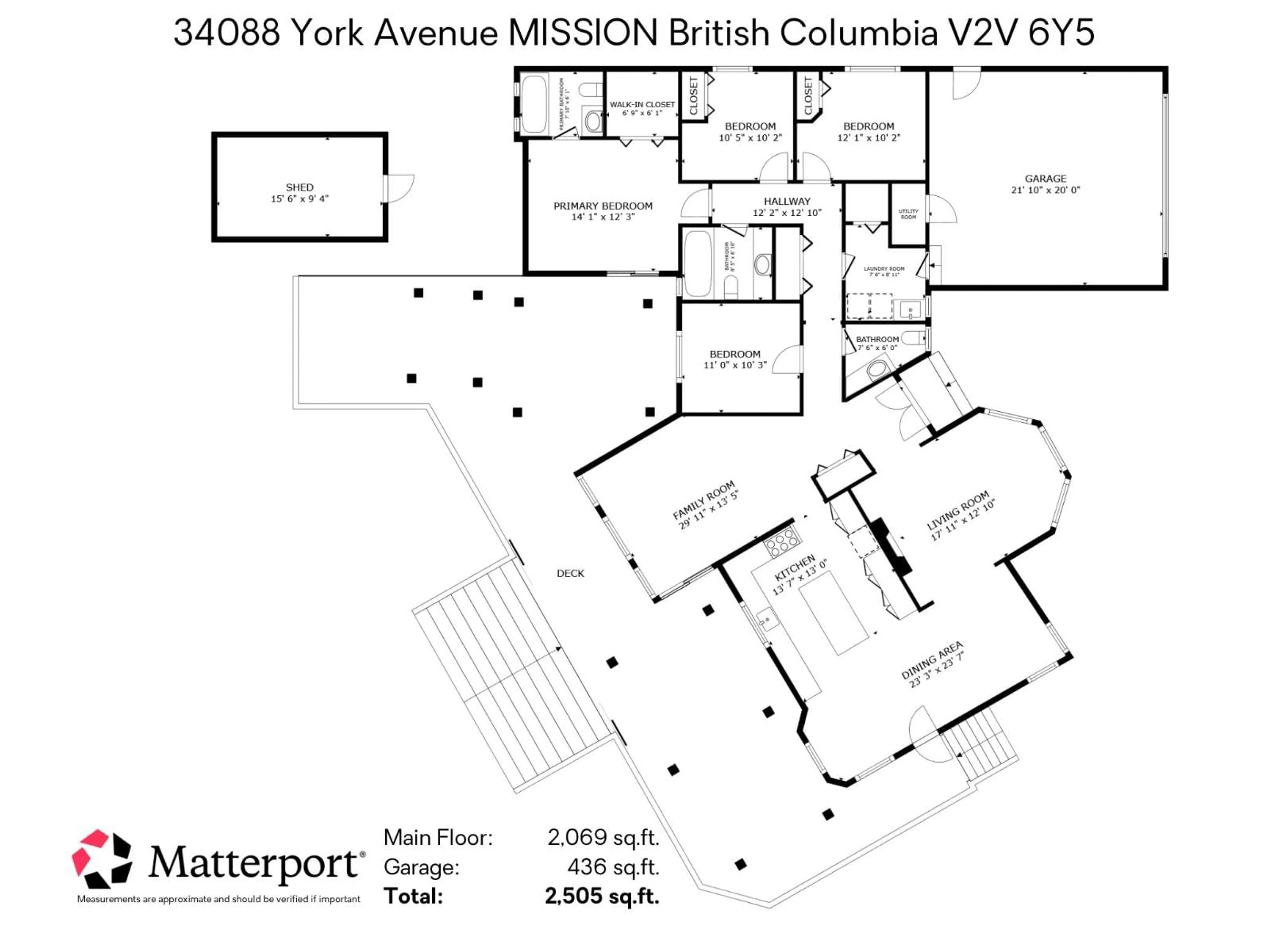 Floor plan for 34088 YORK AVENUE, Mission British Columbia V2V6Y5