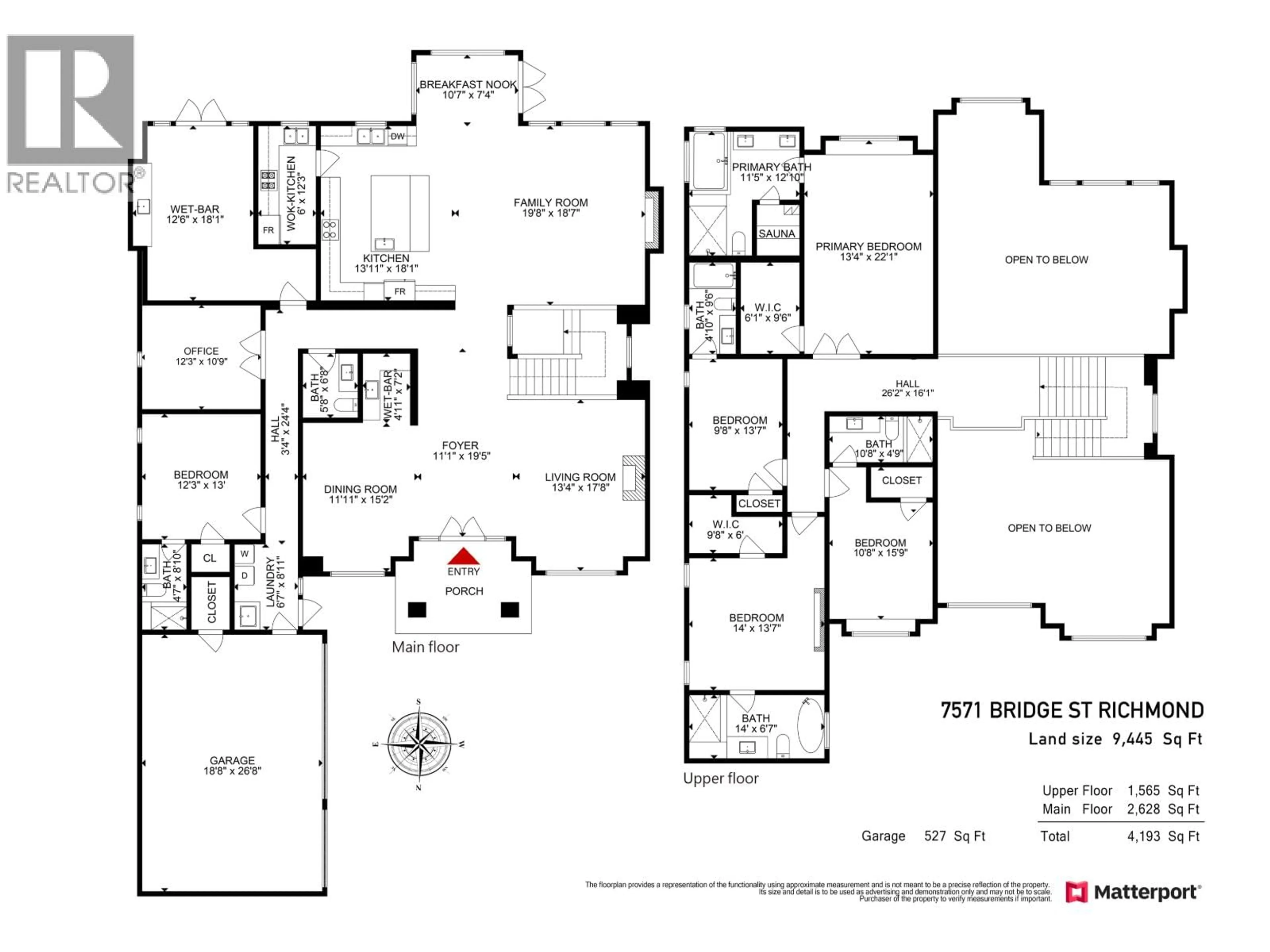 Floor plan for 7571 BRIDGE STREET, Richmond British Columbia V6Y2S6