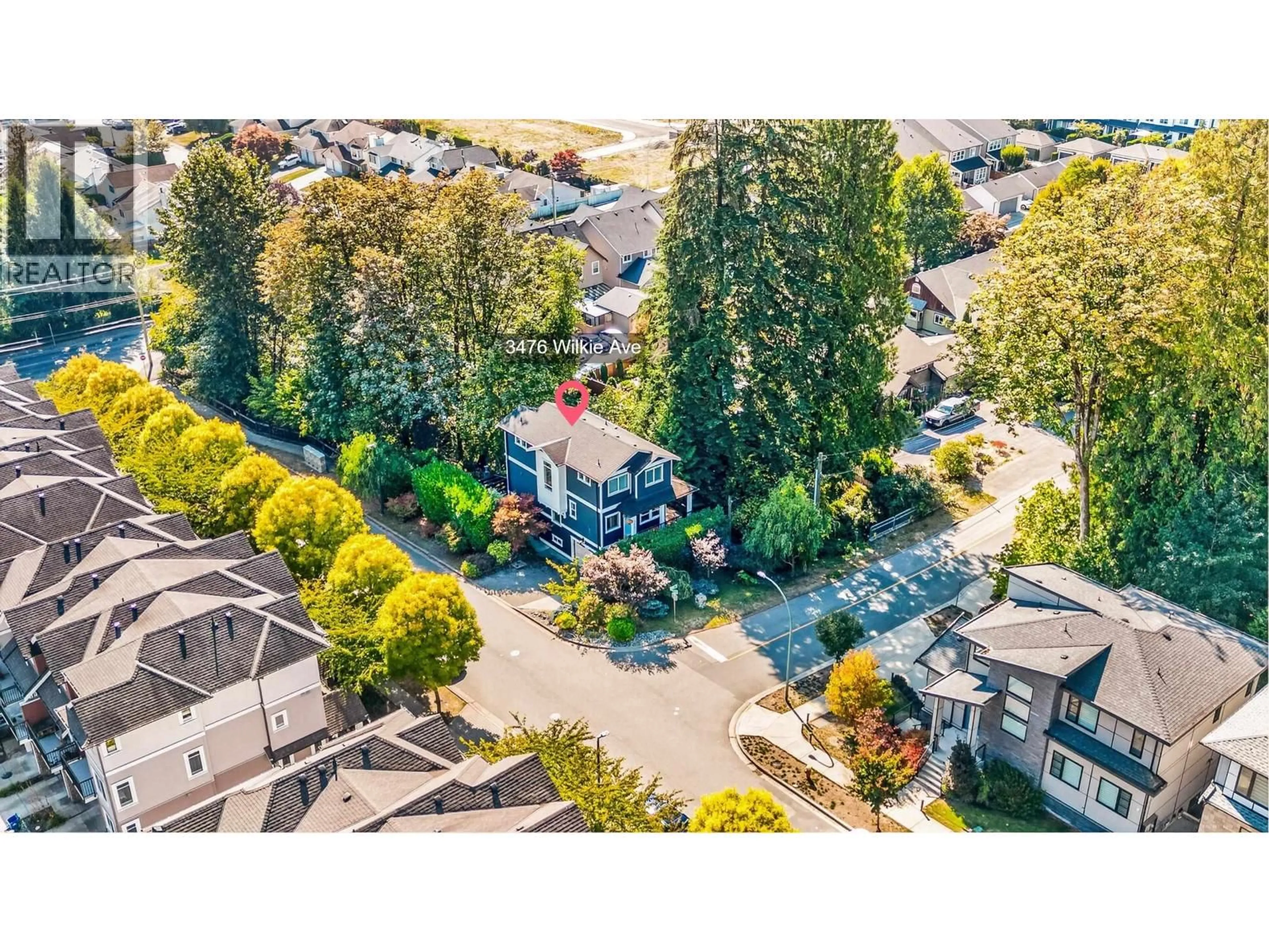A pic from outside/outdoor area/front of a property/back of a property/a pic from drone, street for 3476 WILKIE AVENUE, Coquitlam British Columbia V3B3H6