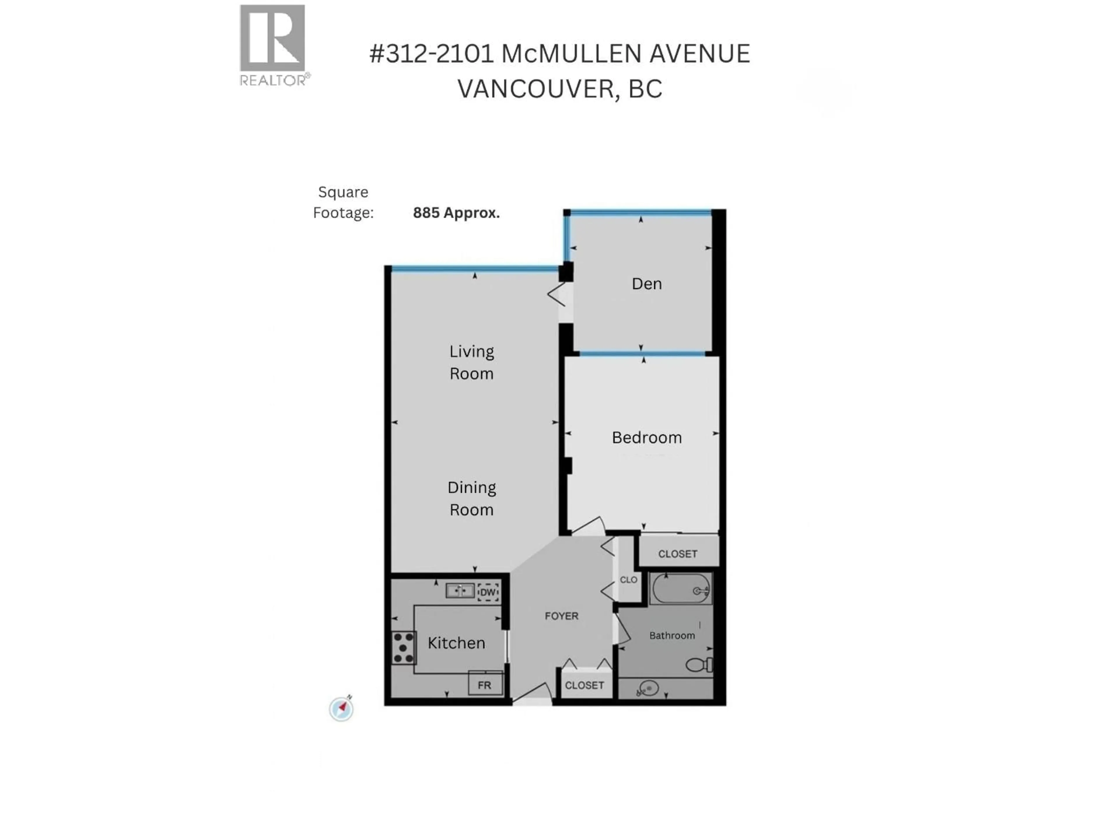 Floor plan for 312 - 2101 MCMULLEN AVENUE, Vancouver British Columbia V6L3B4