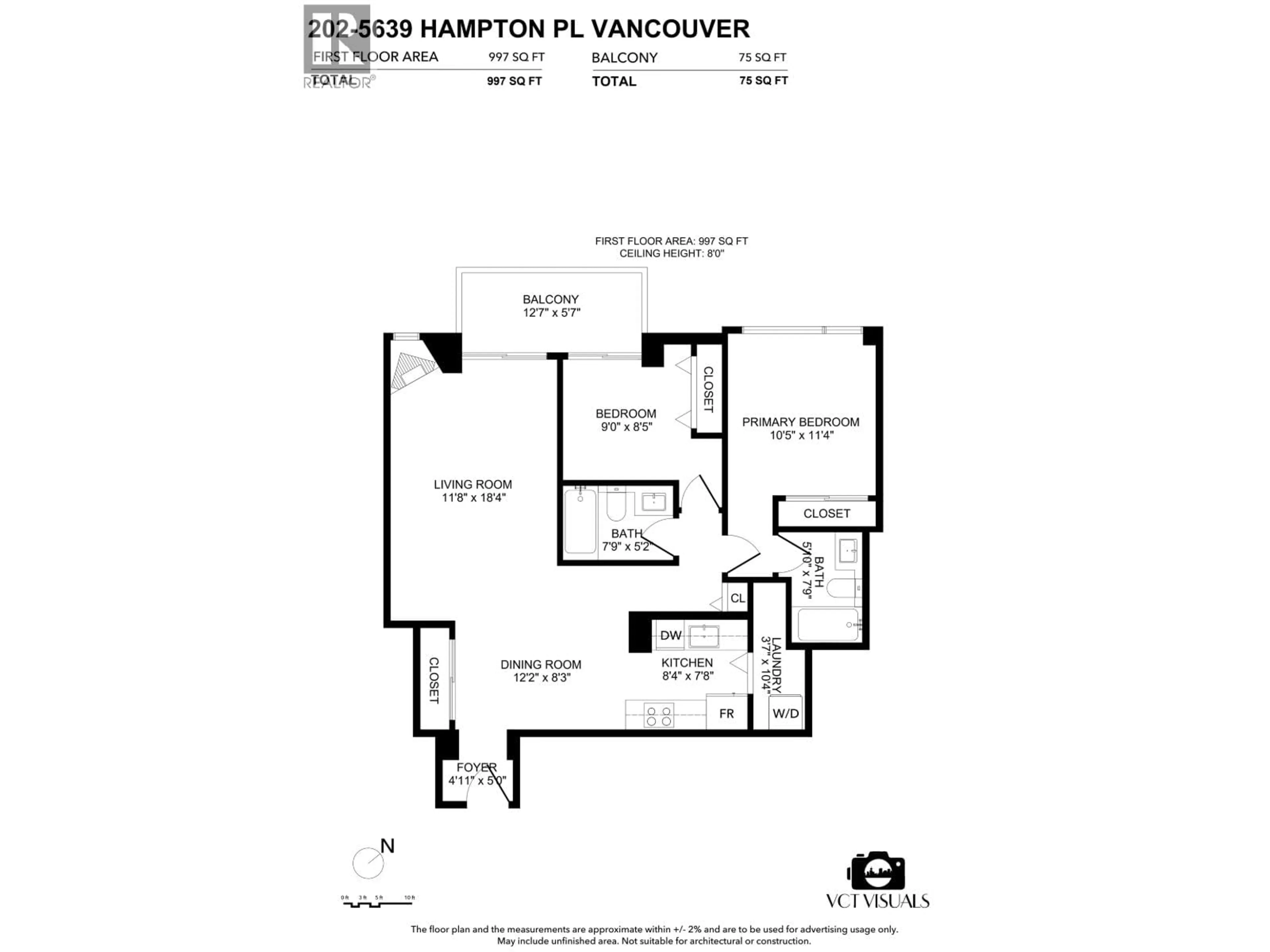 Floor plan for 202 - 5639 HAMPTON PLACE, Vancouver British Columbia V6T2H6