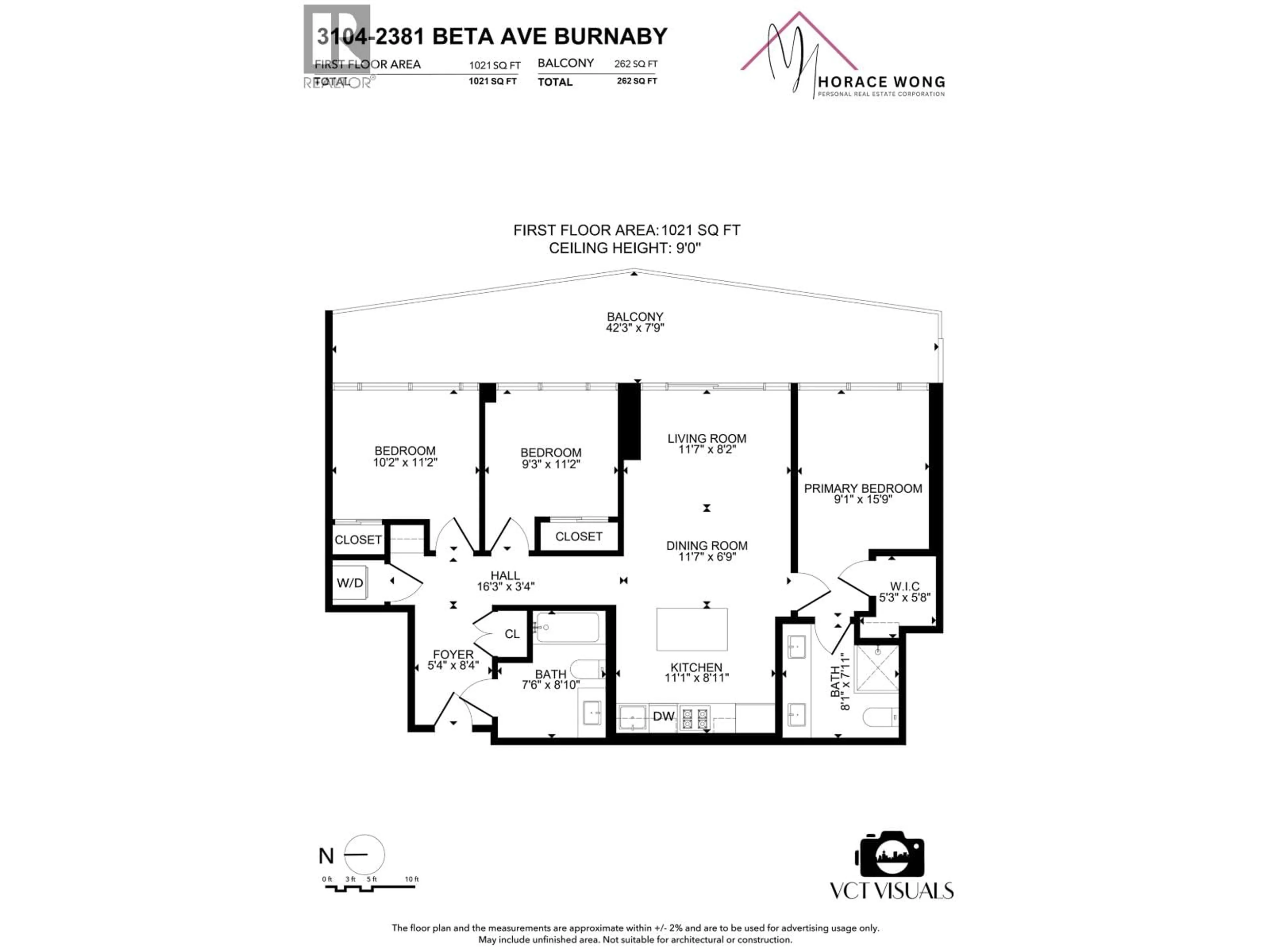 Floor plan for 3104 - 2381 BETA AVENUE, Burnaby British Columbia V5C0P7