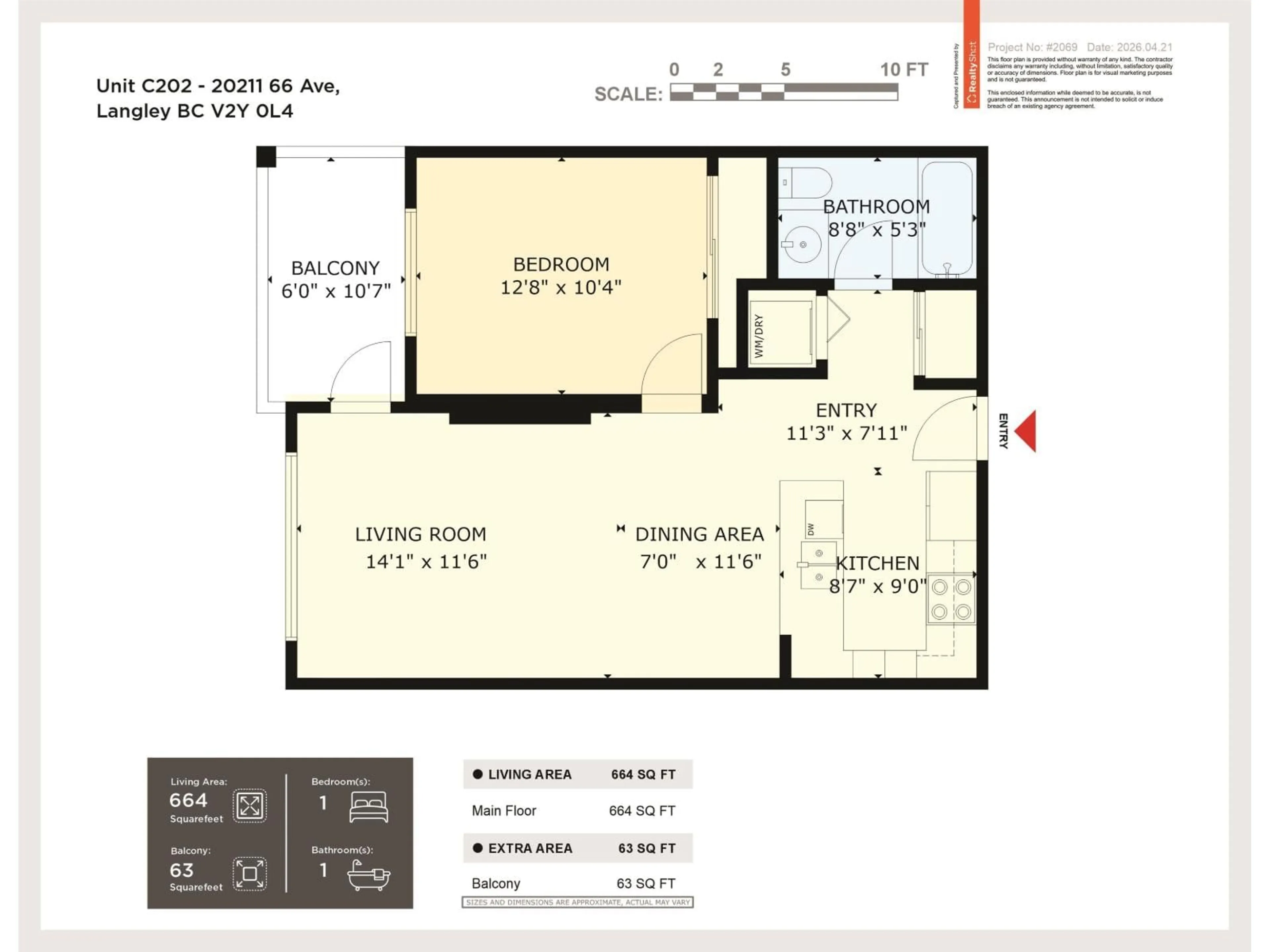 Floor plan for C202 - 20211 66 AVENUE, Langley British Columbia V2Y0L4