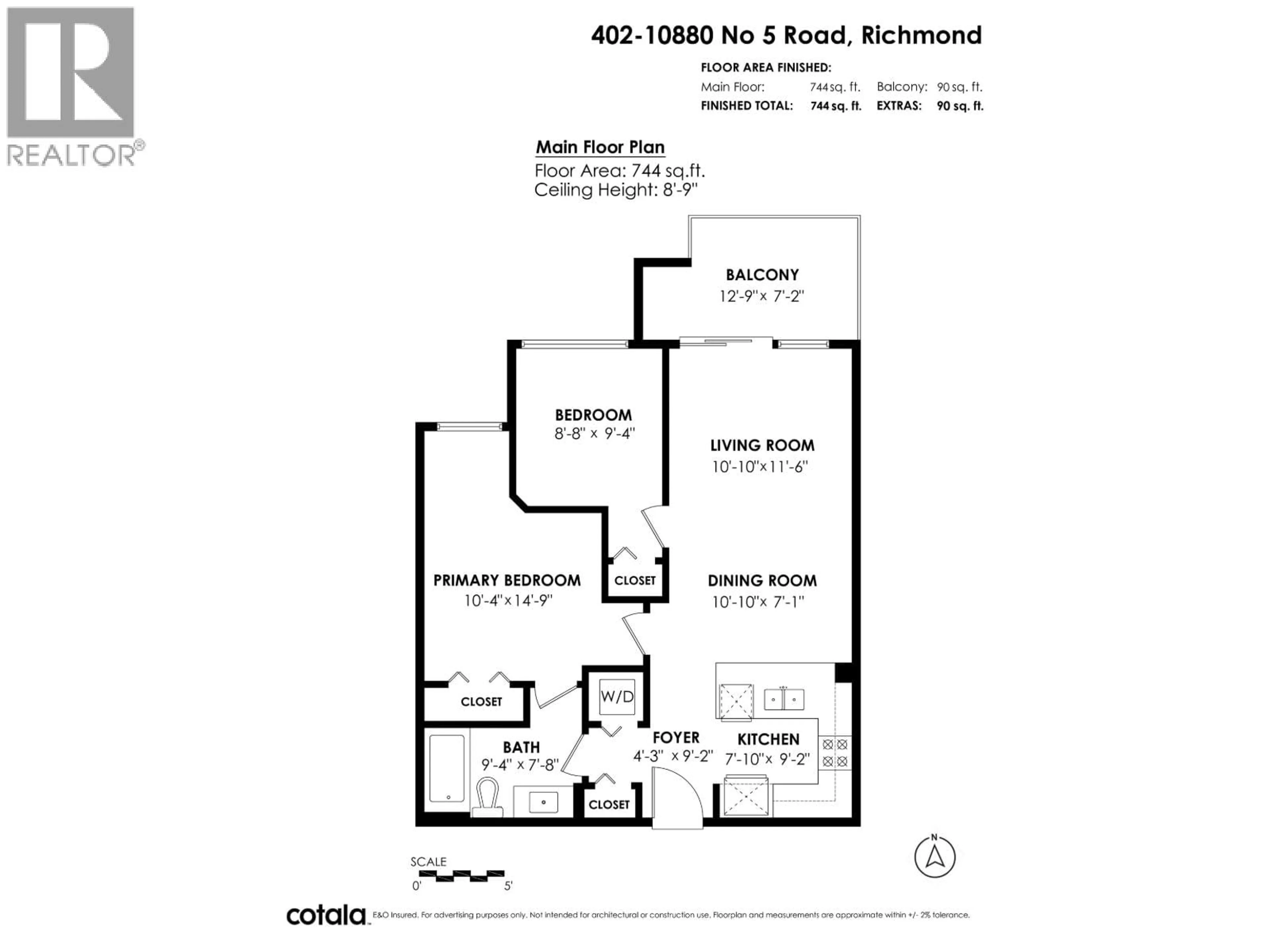 Floor plan for 402 - 10880 NO. 5 ROAD, Richmond British Columbia V6W0B3