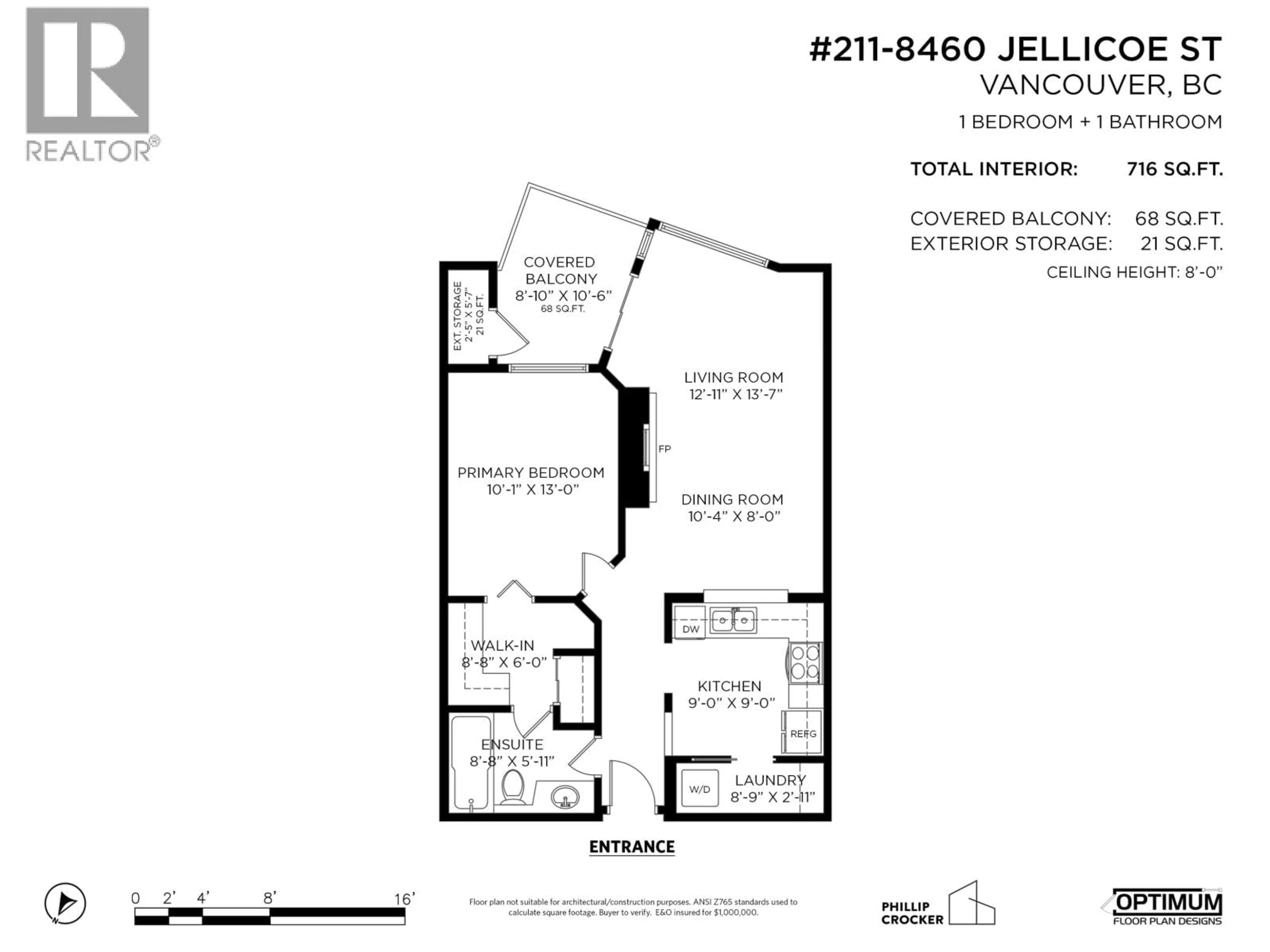 Floor plan for 211 - 8460 JELLICOE STREET, Vancouver British Columbia V5S4S8