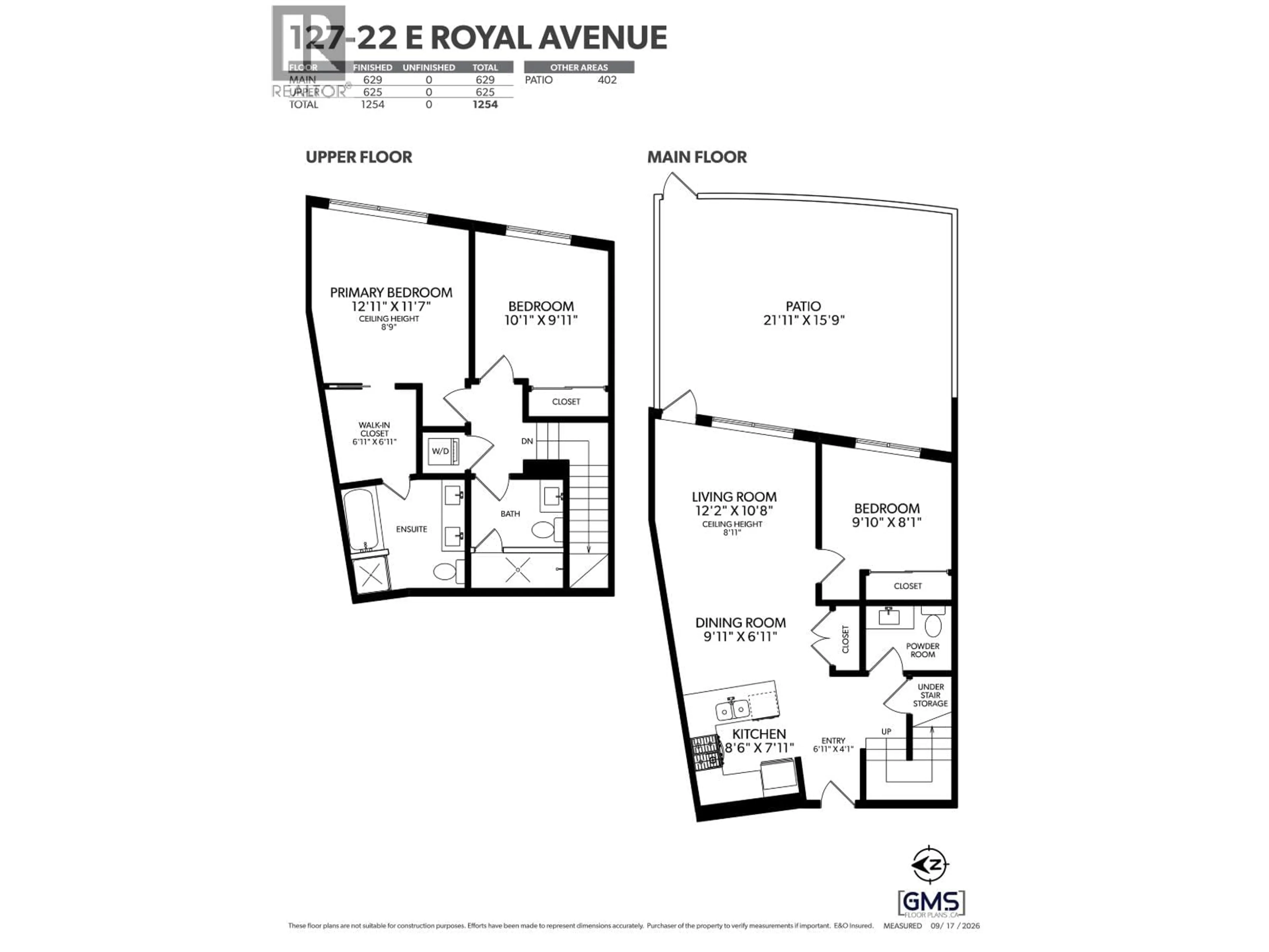 Floor plan for 127 - 22 ROYAL AVENUE, New Westminster British Columbia V3L0H1