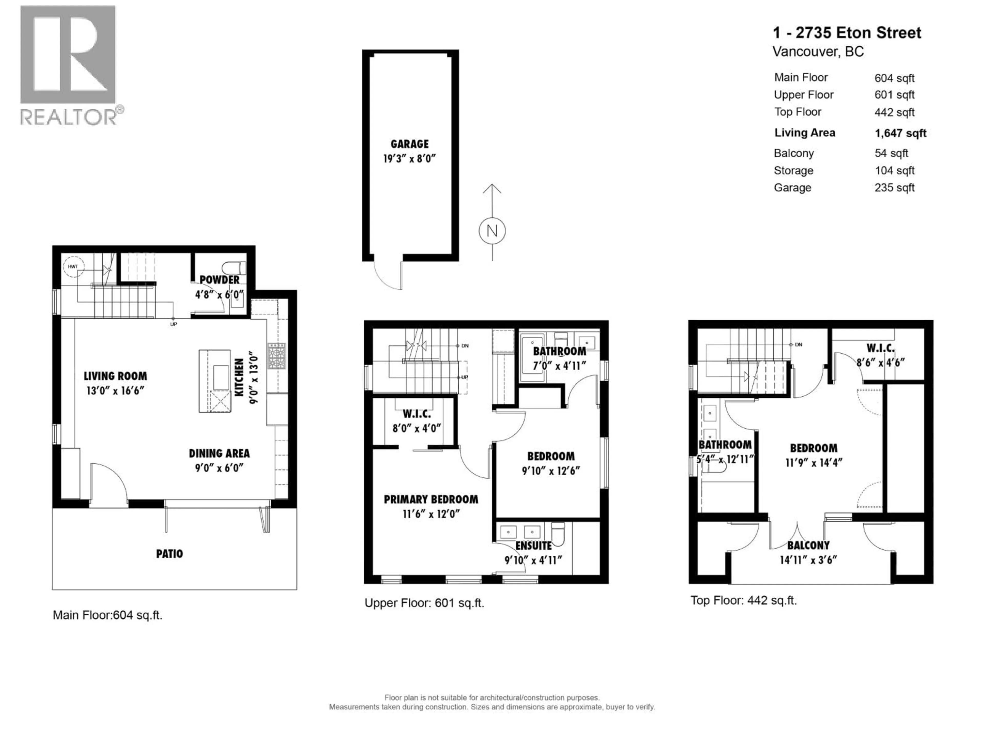 Floor plan for 1 - 2735 ETON STREET, Vancouver British Columbia V5K1K2