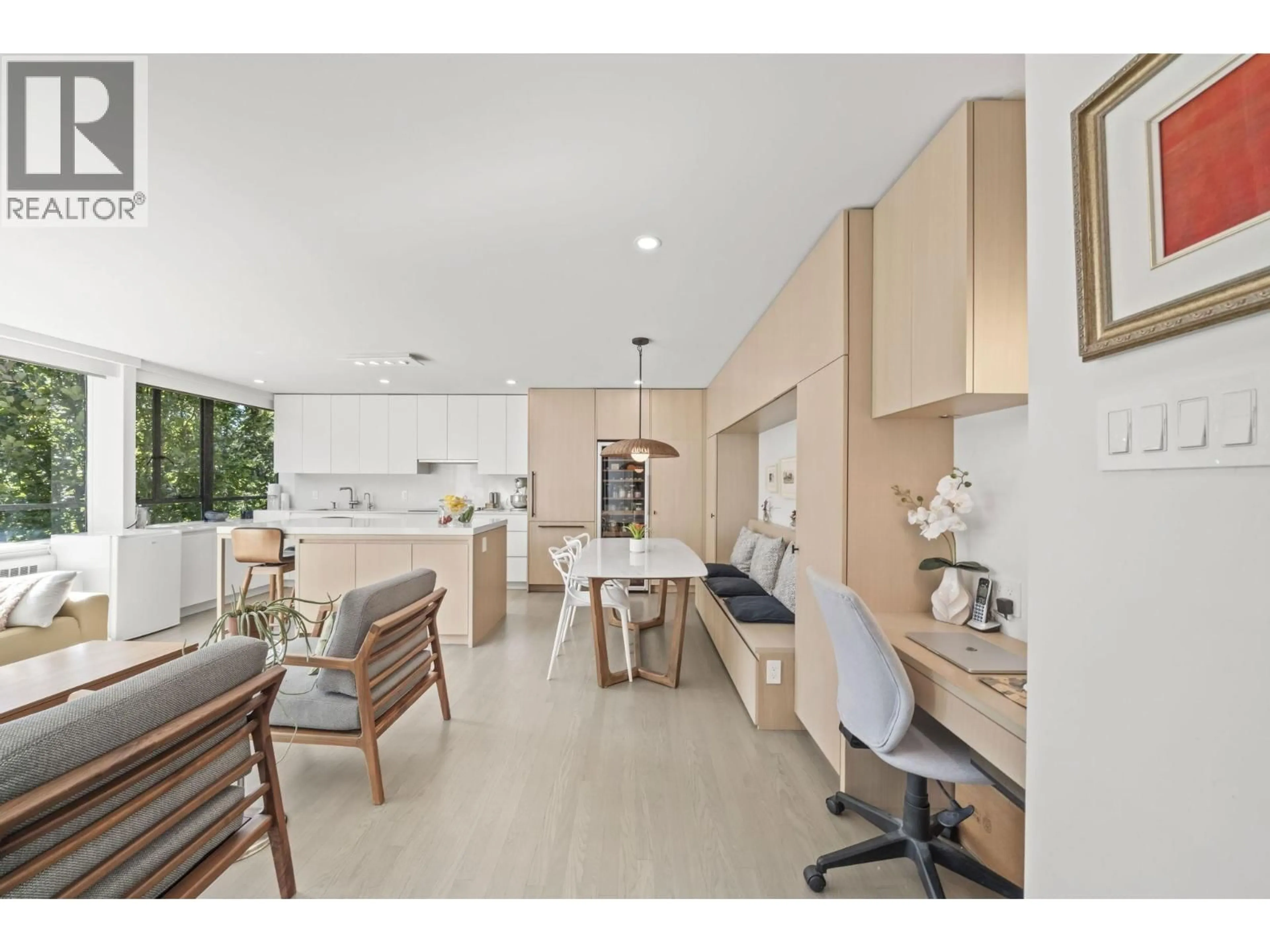 Open concept kitchen, ceramic/tile floor for 817 - 1445 MARPOLE AVENUE, Vancouver British Columbia V6H1S5