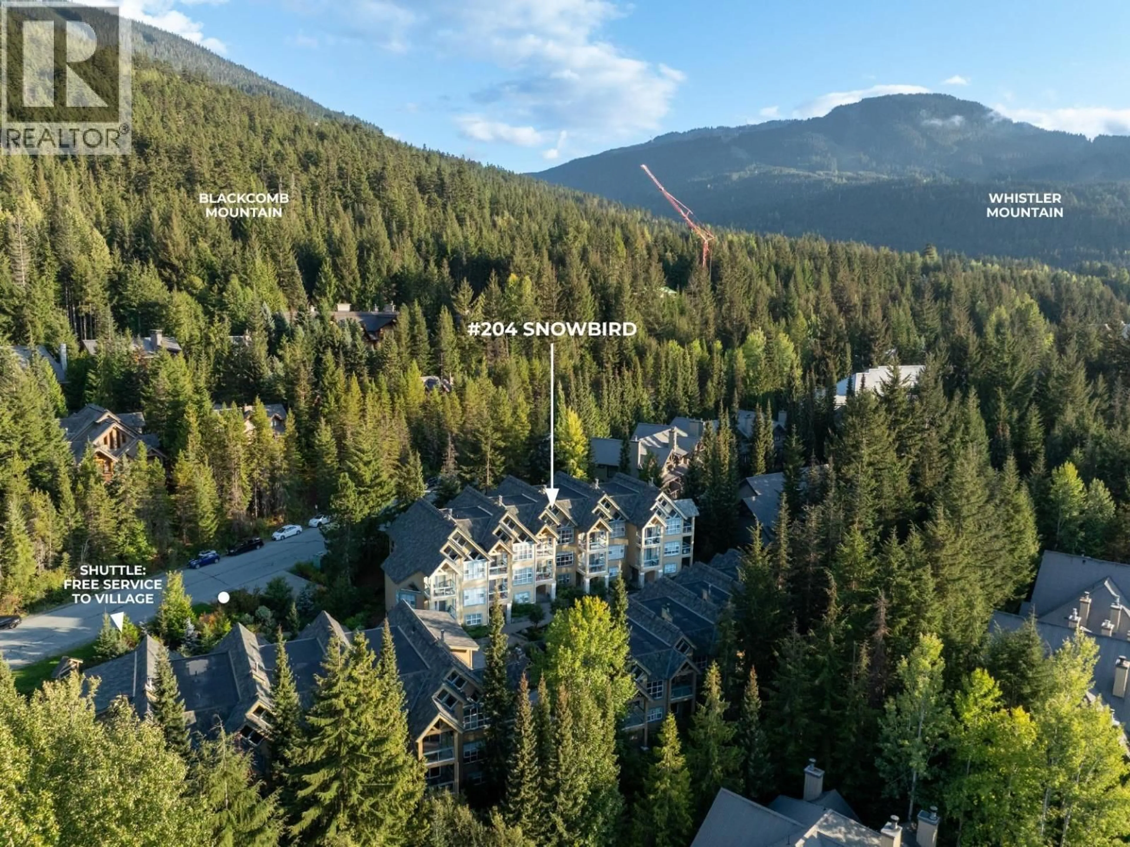 A pic from outside/outdoor area/front of a property/back of a property/a pic from drone, mountain view for 204 - 4865 PAINTED CLIFF ROAD, Whistler British Columbia V0N1B4