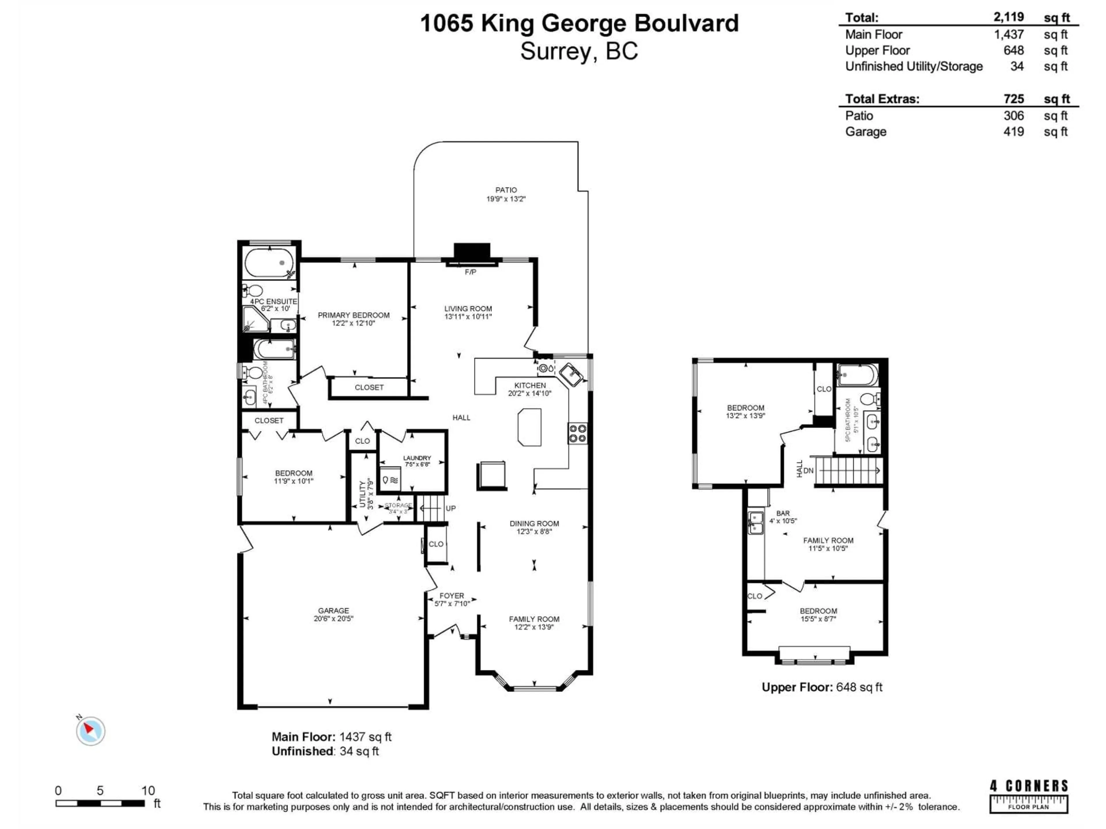Floor plan for 1065 KING GEORGE BOULEVARD, Surrey British Columbia V4A9S7