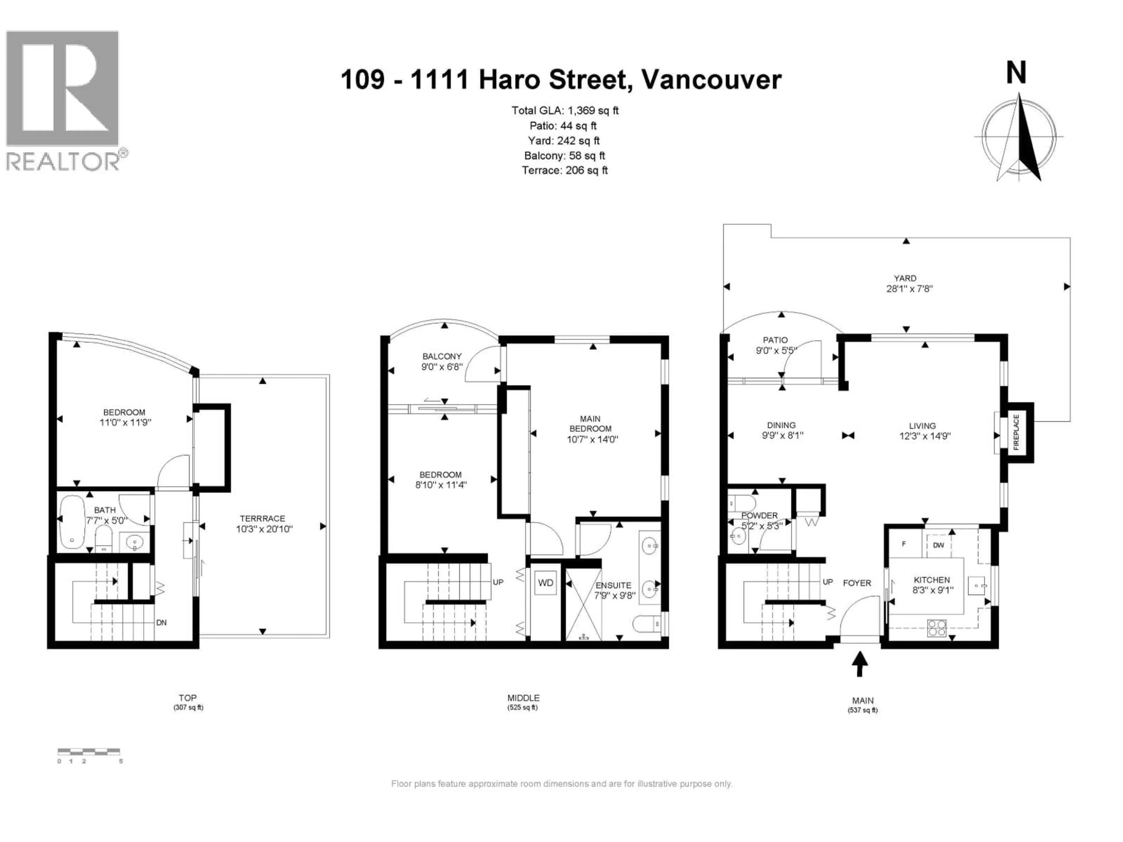 Floor plan for 109 - 1111 HARO STREET, Vancouver British Columbia V6E1E3