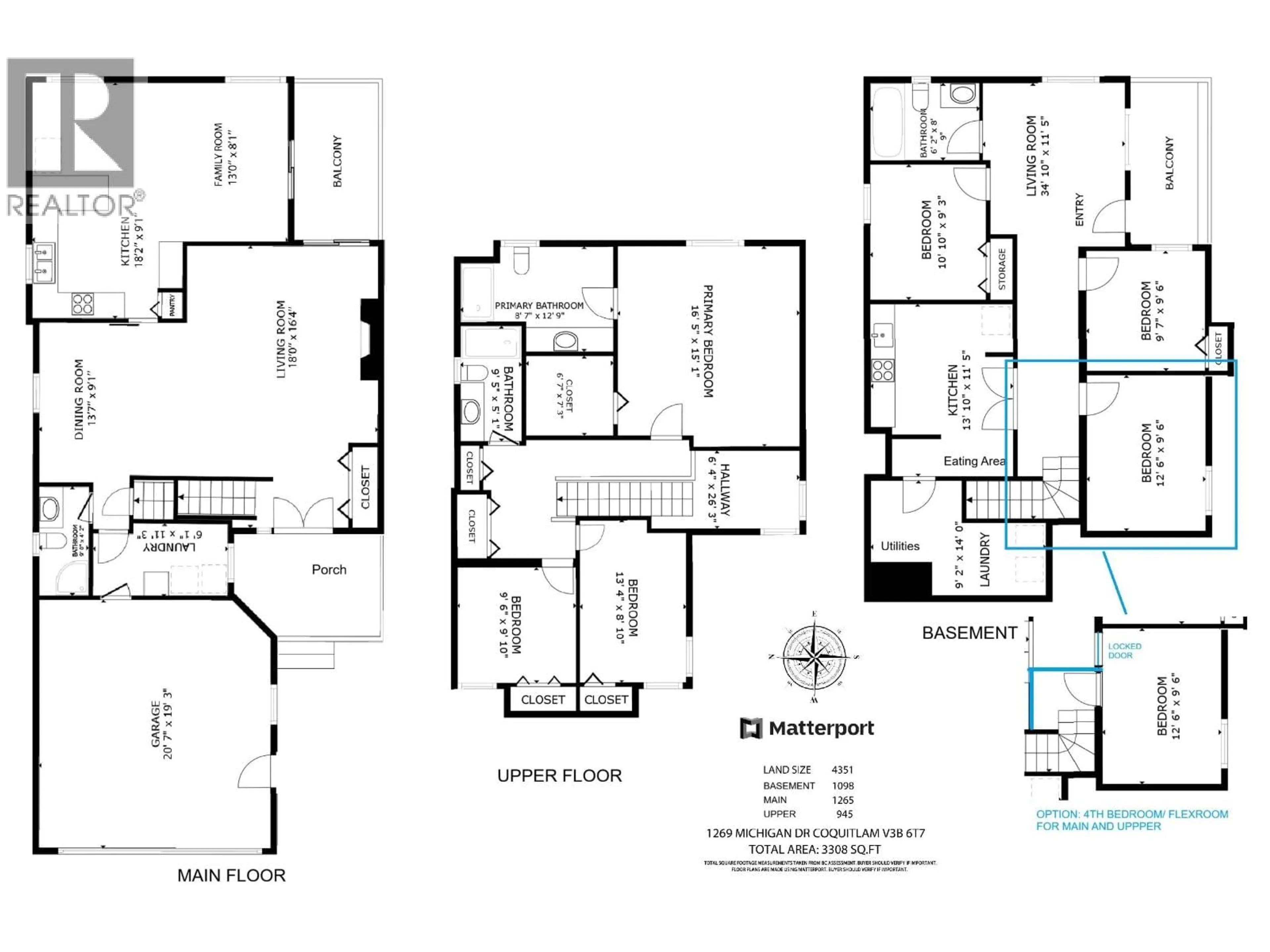 Floor plan for 1269 MICHIGAN DRIVE, Coquitlam British Columbia V3B6T7