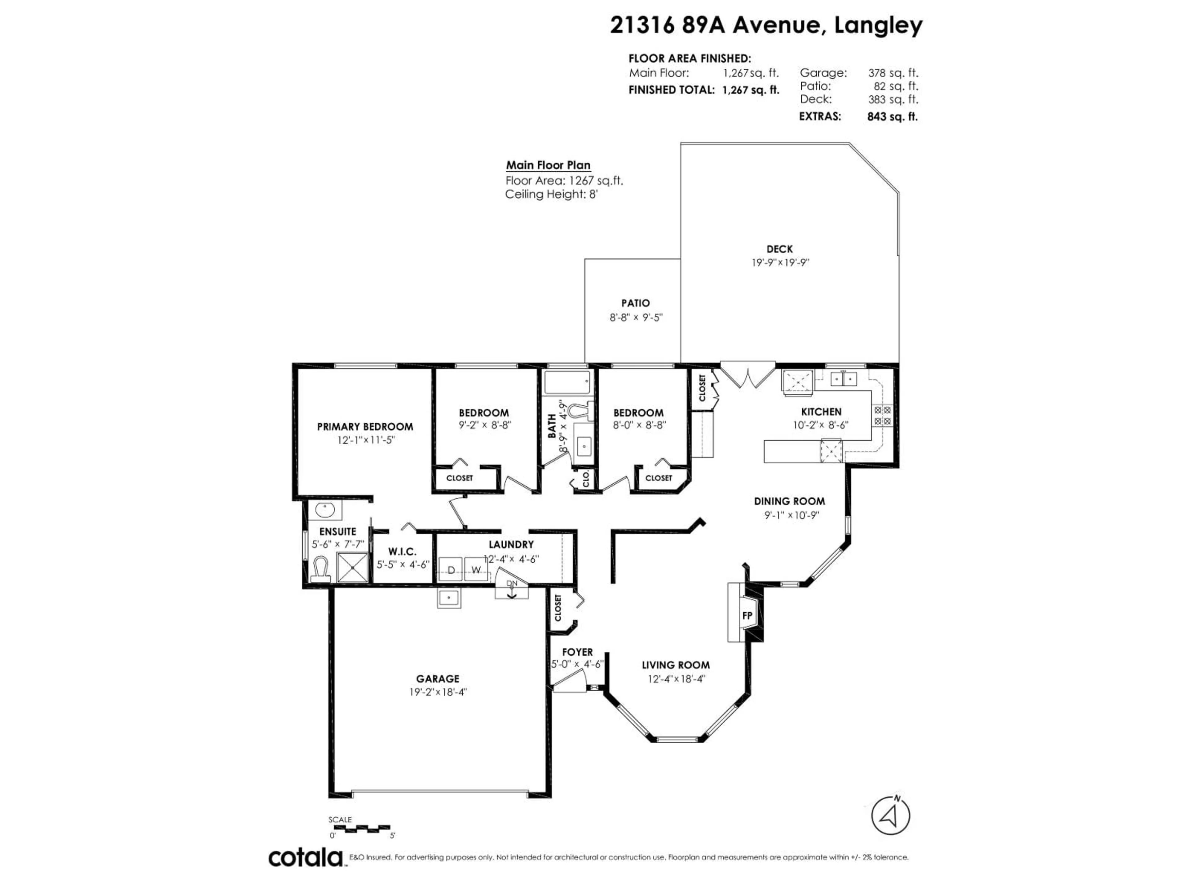 Floor plan for 21316 89A AVENUE, Langley British Columbia V1M1Z5