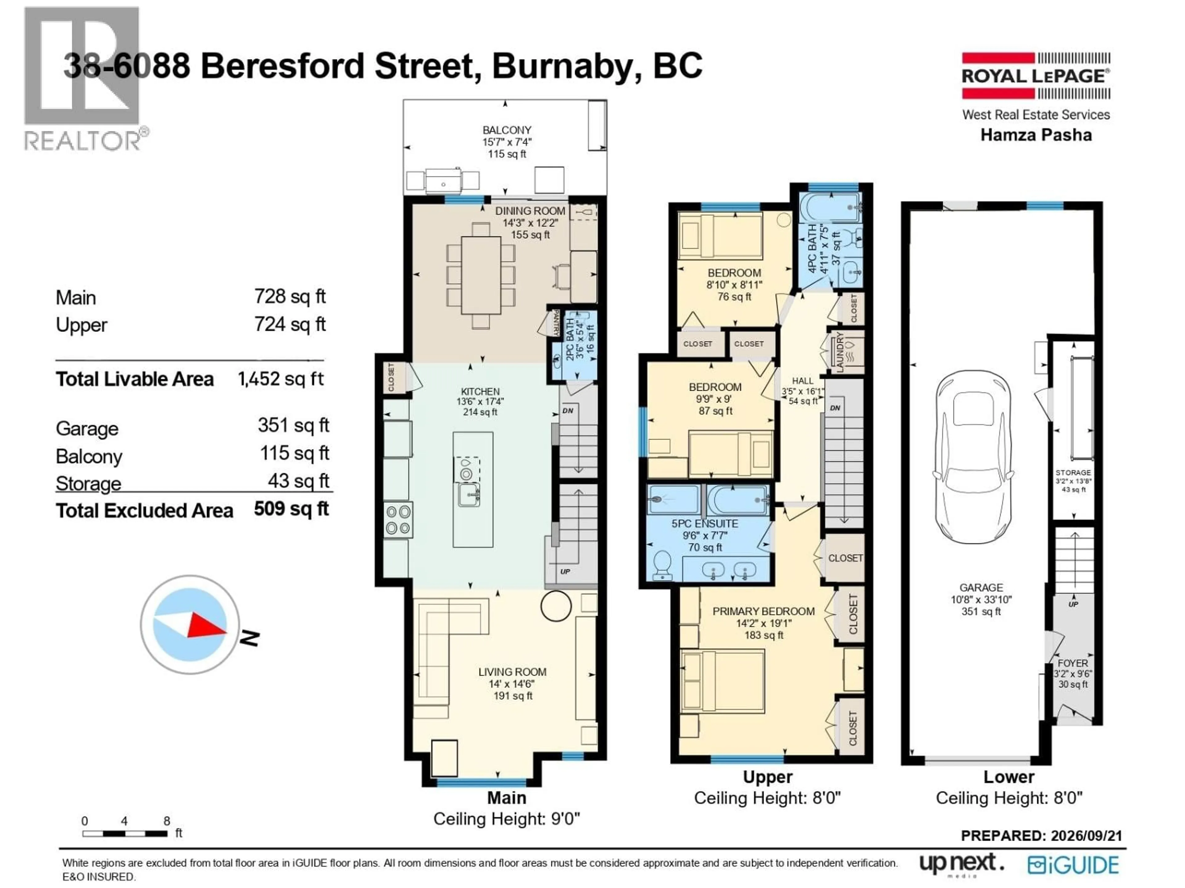 Floor plan for 38 - 6088 BERESFORD STREET, Burnaby British Columbia V5J0G2