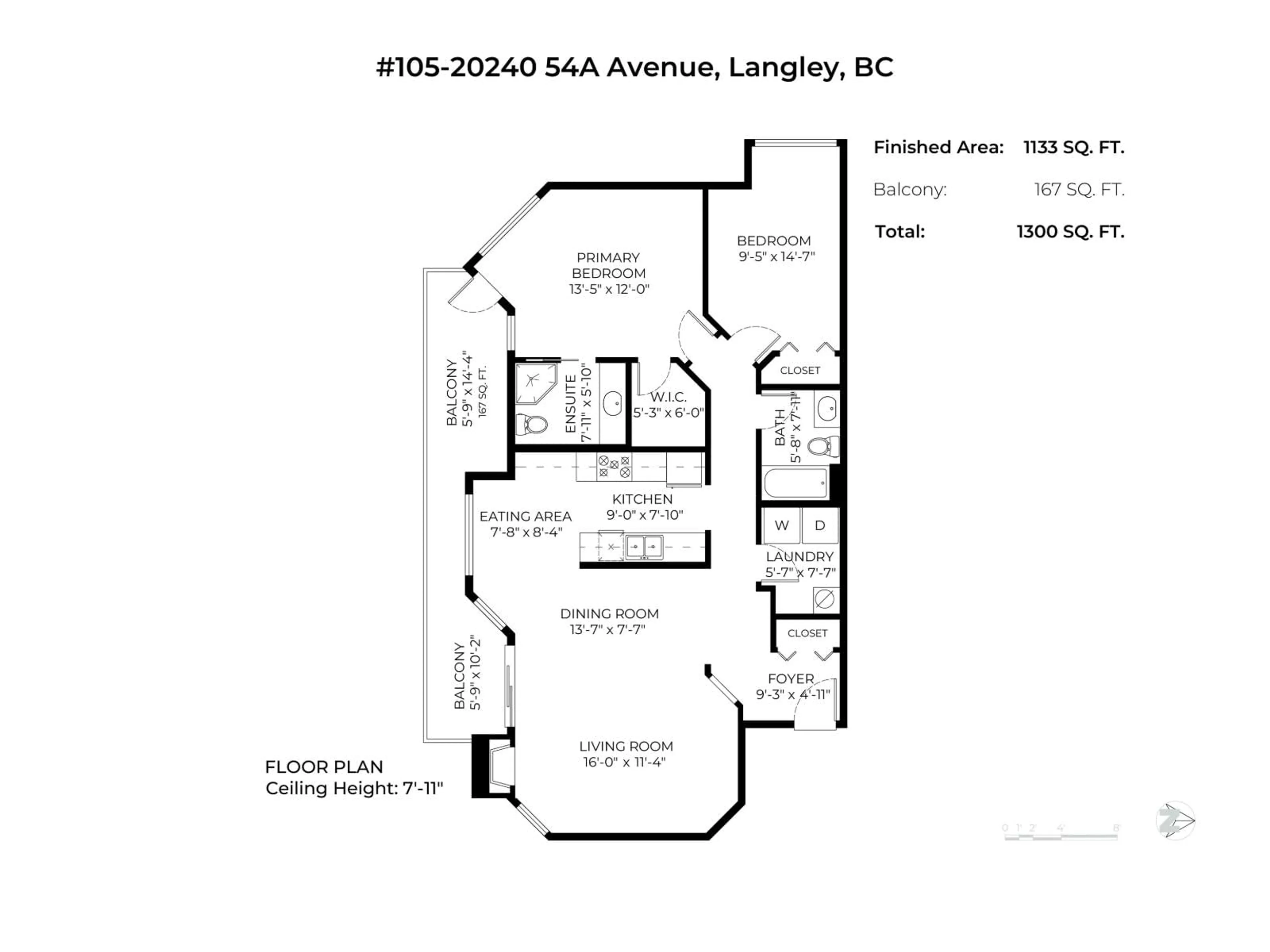 Floor plan for 105 - 20240 54A AVENUE, Langley British Columbia V3A3W7