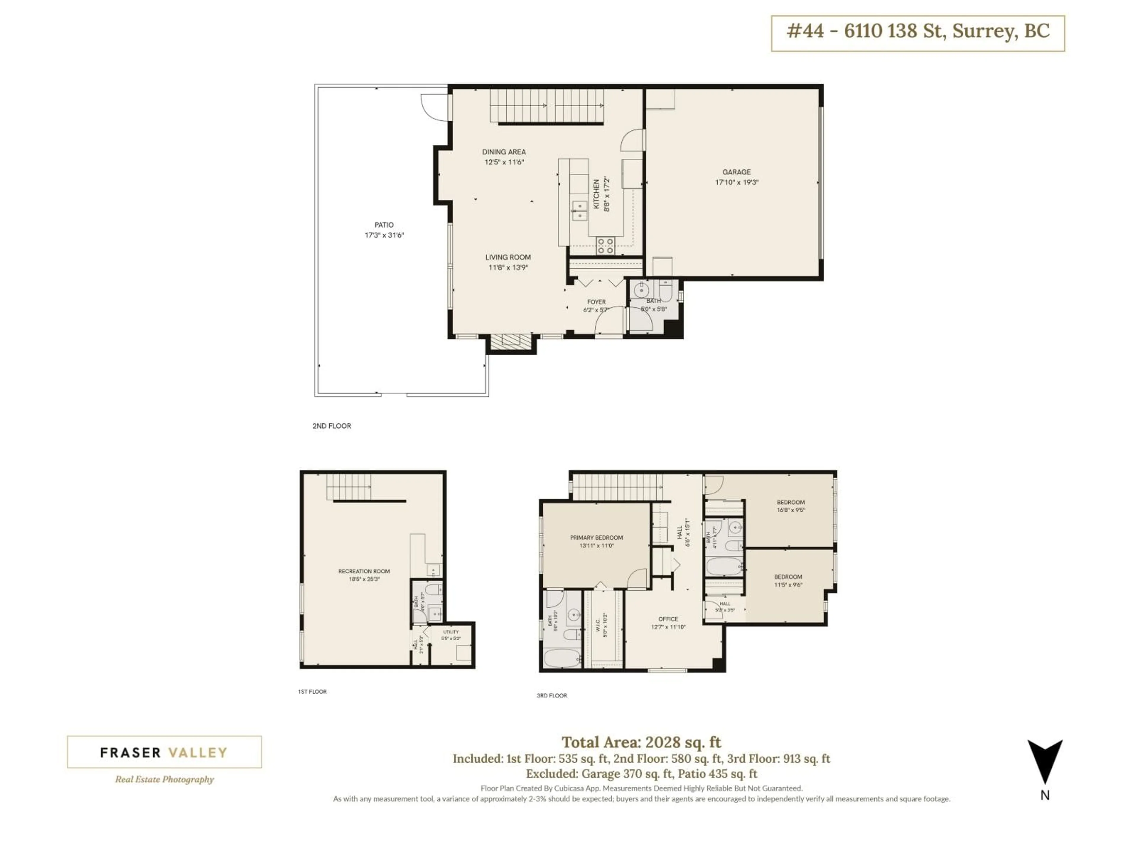 Floor plan for 44 - 6110 138TH STREET, Surrey British Columbia V3X3V6