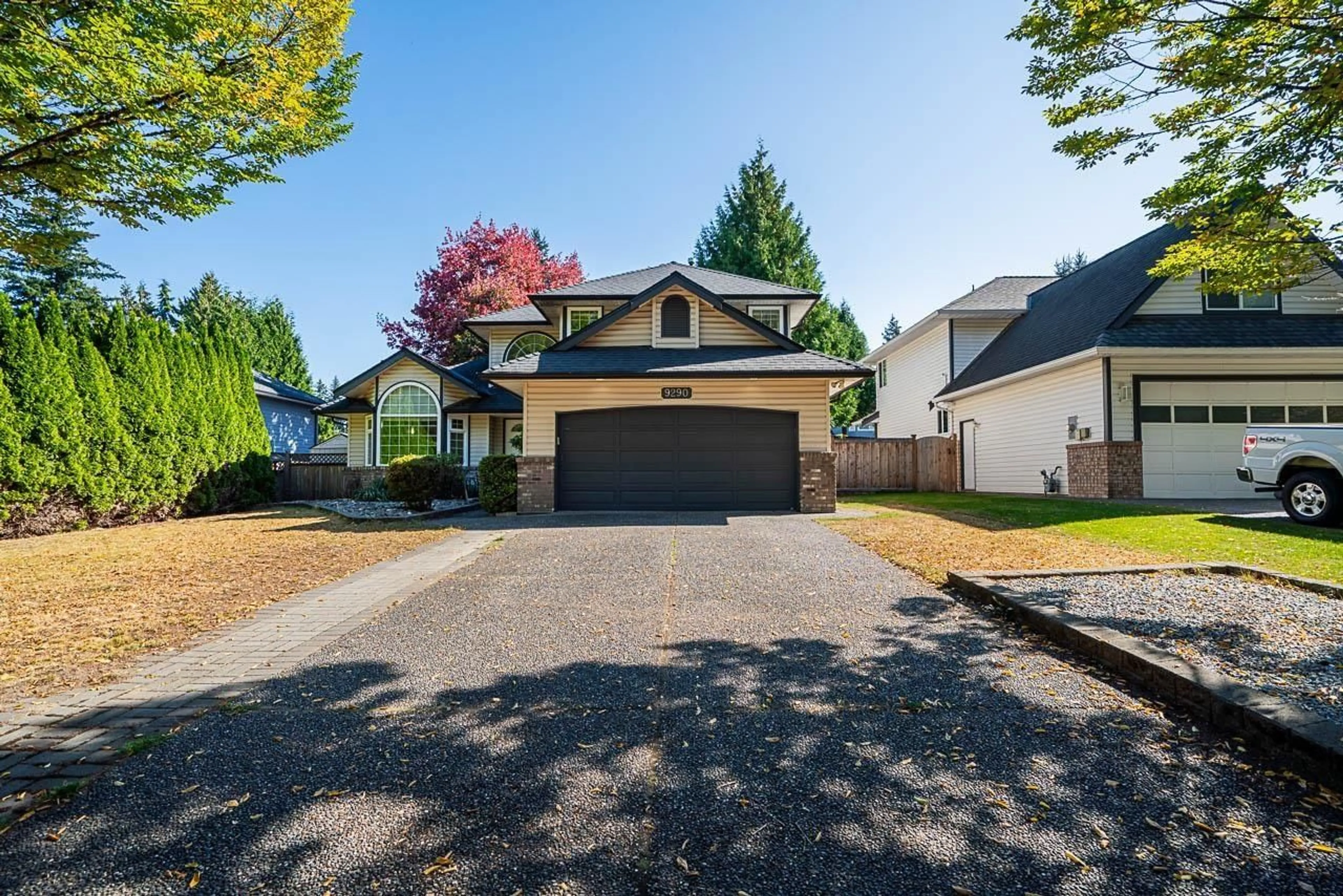 Home with vinyl exterior material, street for 9290 203B STREET, Langley British Columbia V1M2L9